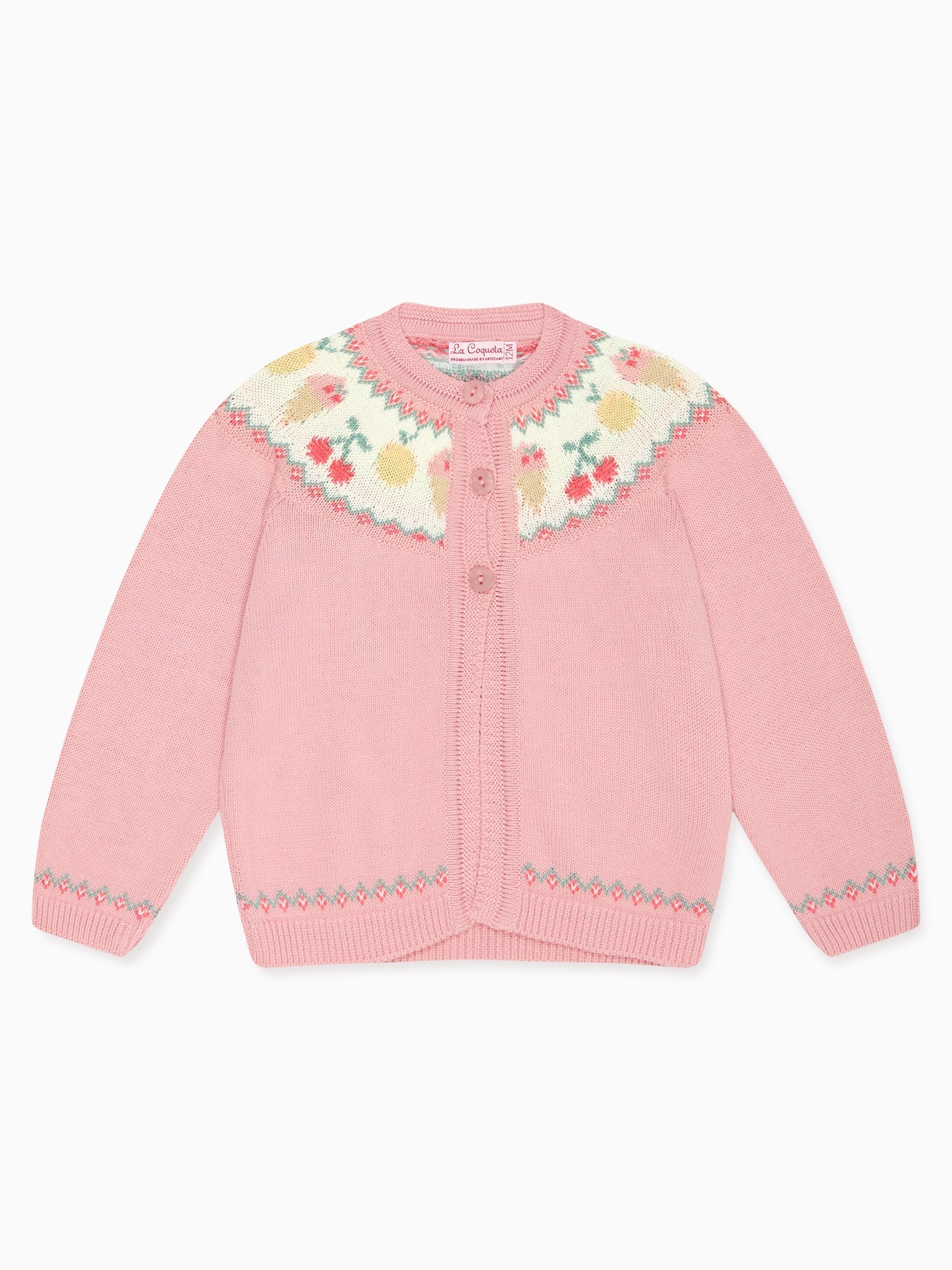 Dusty Pink Helado Cotton Baby Cardigan