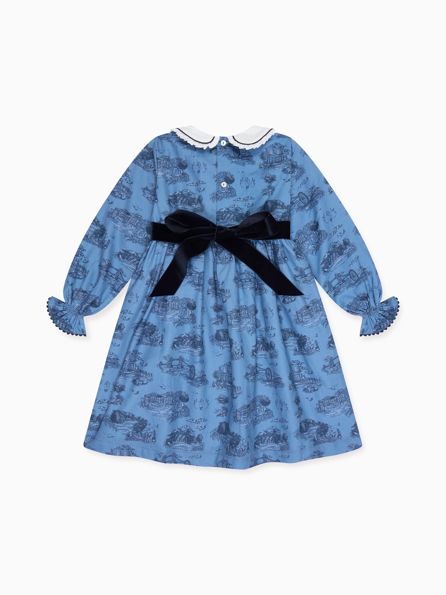 Blue Toile De Jouy Helena Girl Dress