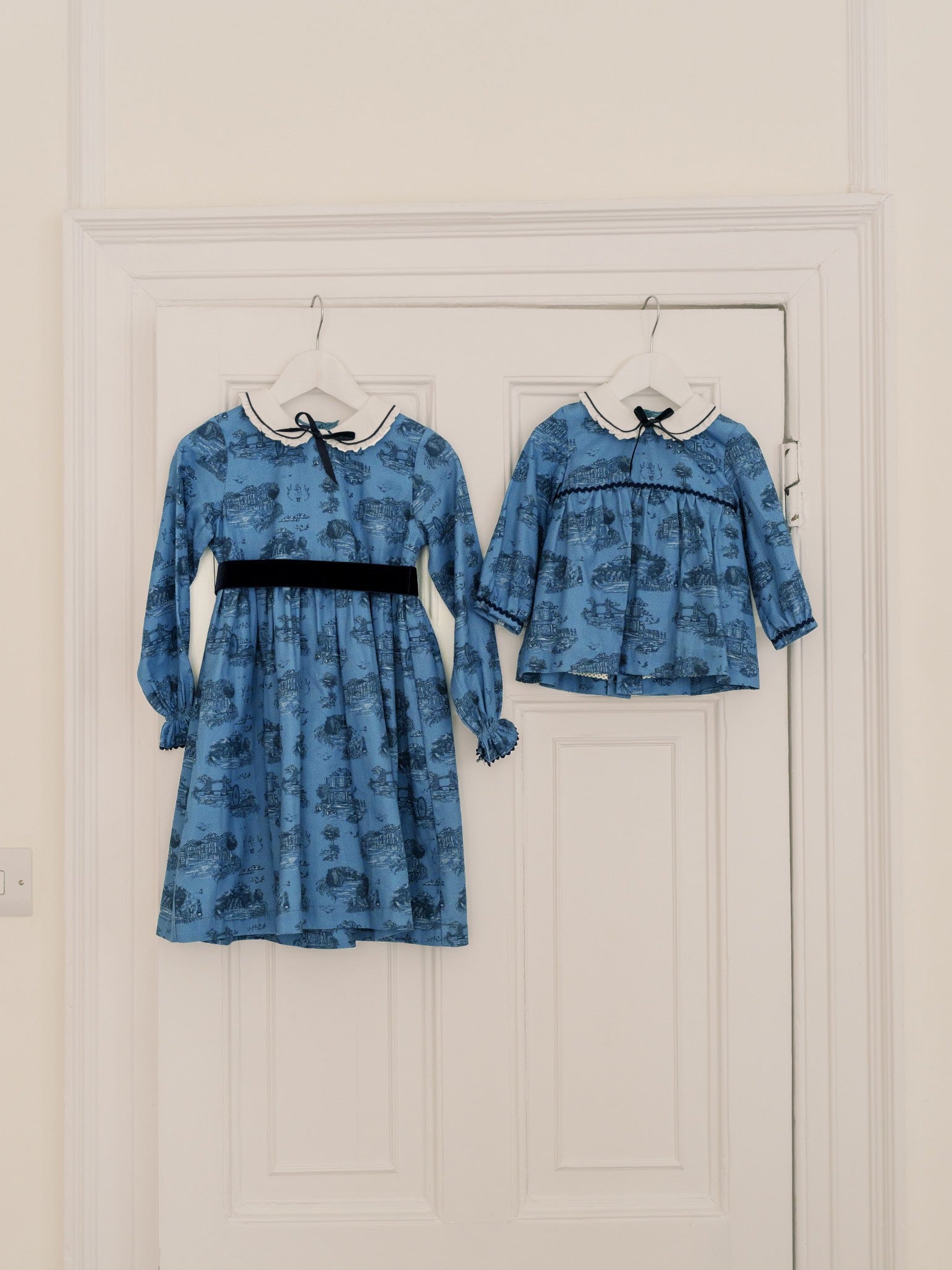 Blue Toile De Jouy Luisetta Baby Girl Set