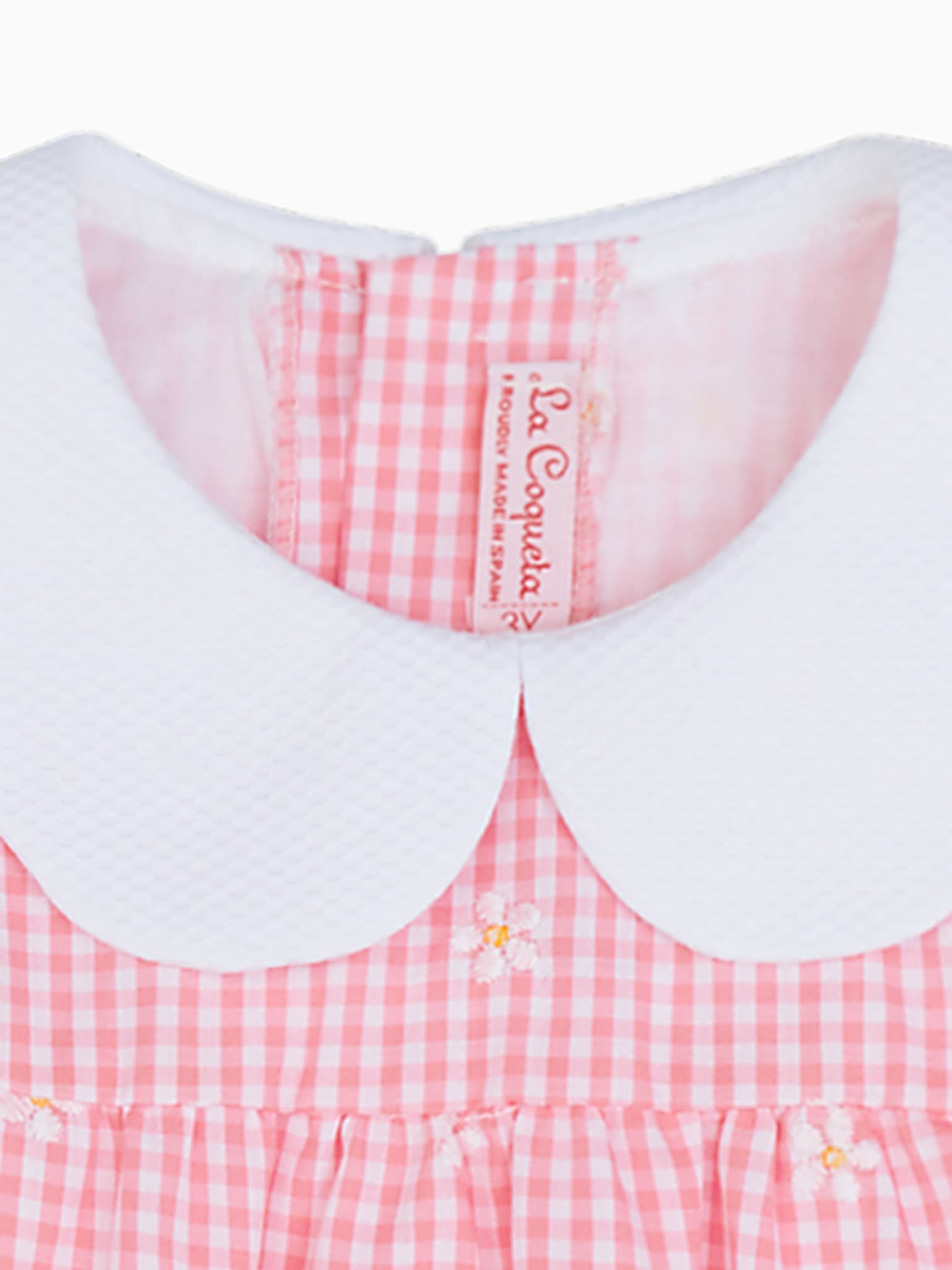 Pink Gingham Hestia Embroidered Baby Girl Set