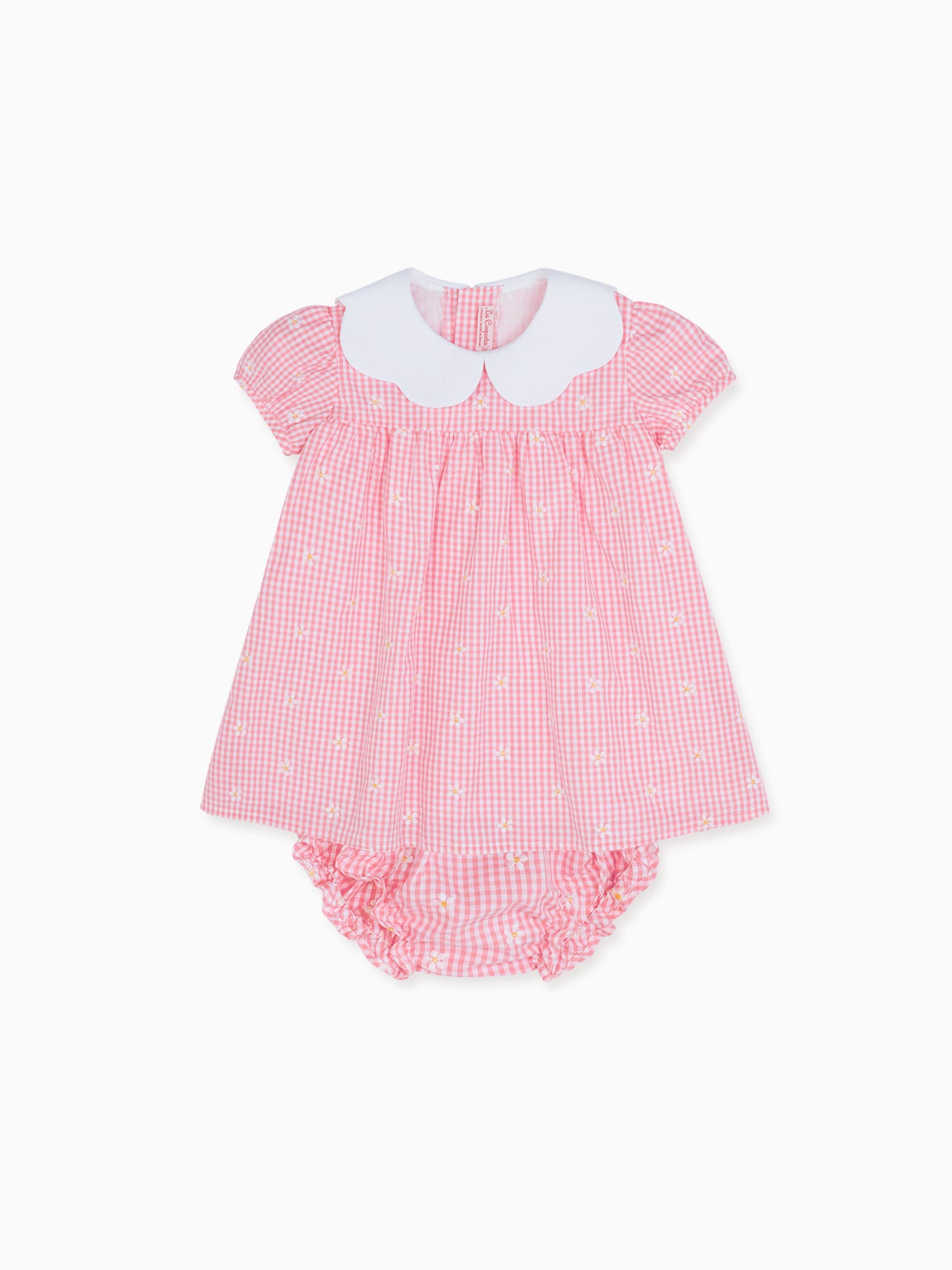 Pink Gingham Hestia Embroidered Baby Girl Set