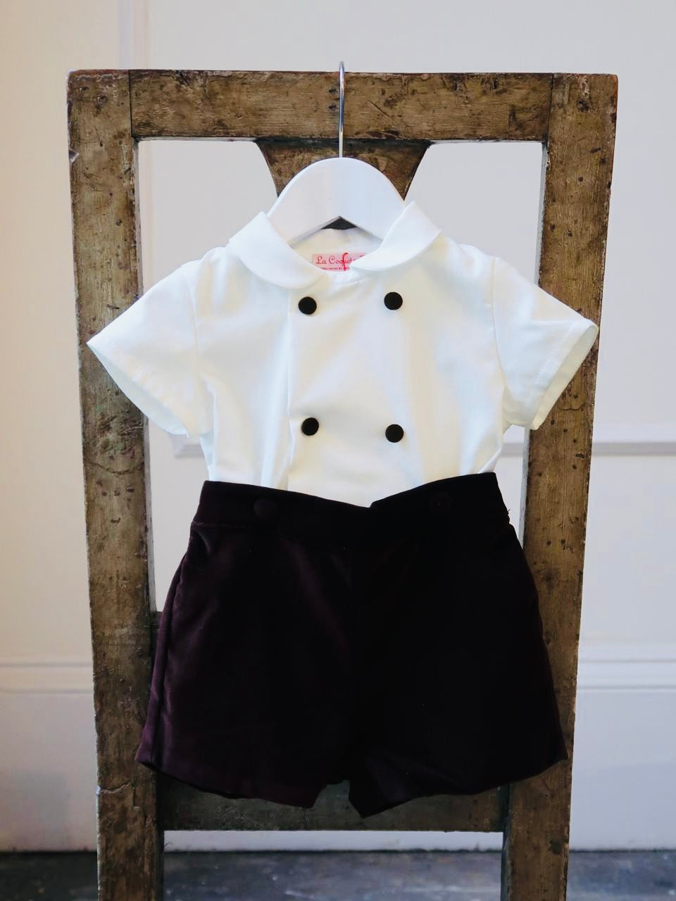 Chocolate Otto Velvet Baby Boy Set