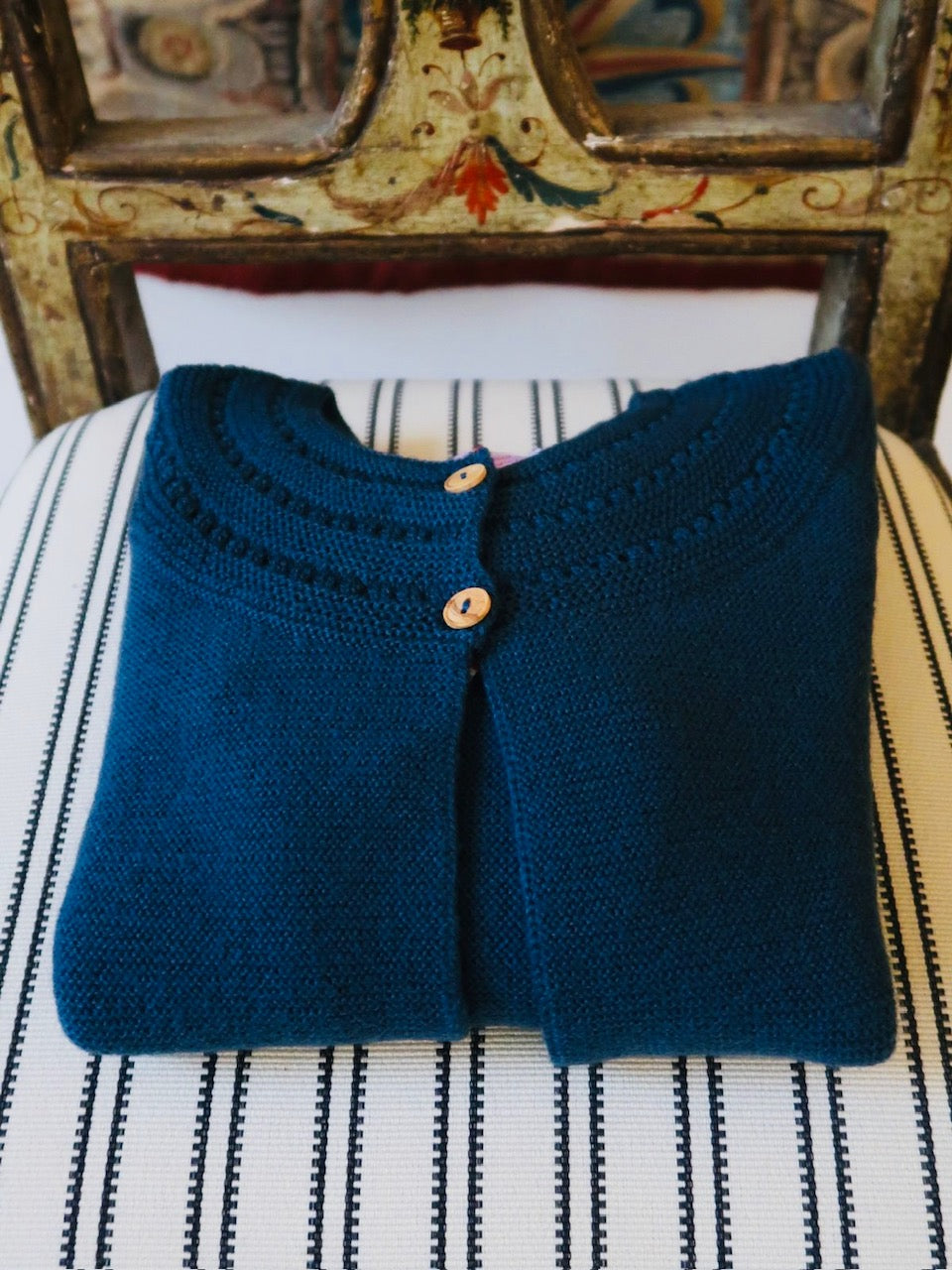 Petrol Blue Rima Merino Girl Cardigan