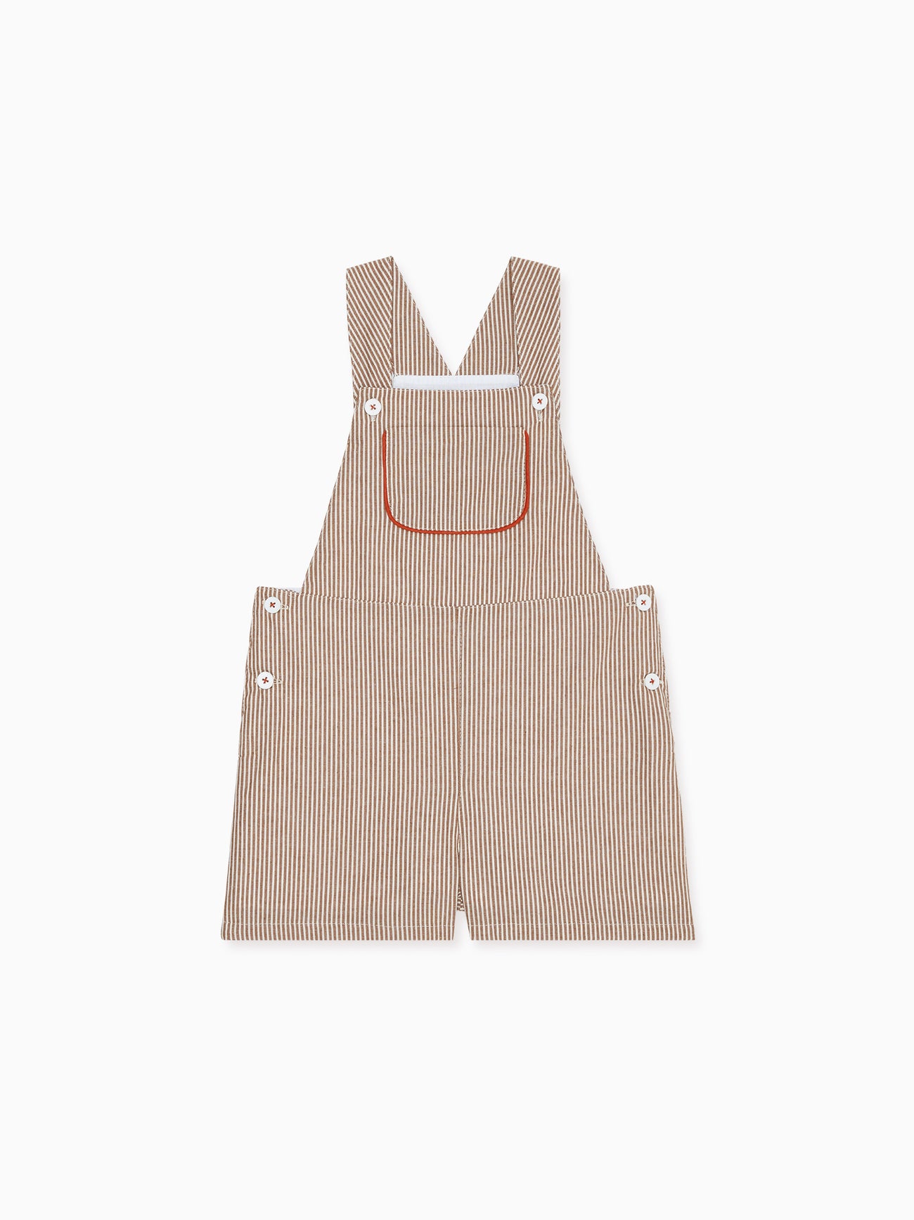 Camel Stripe Ingrid Girl Dungarees