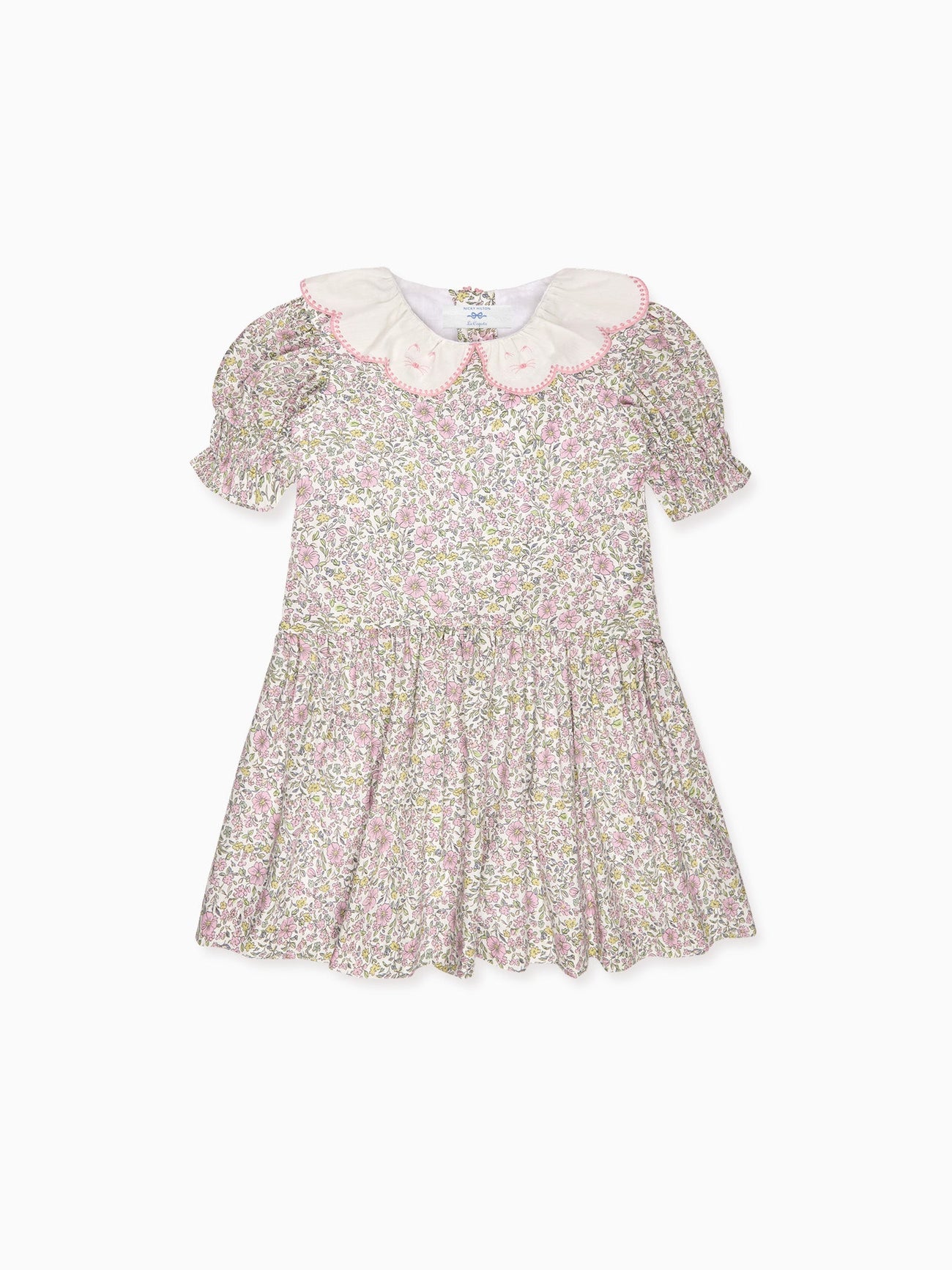 Nicky Hilton x La Coqueta Sage Floral Iris Girl Drop Waist Dress