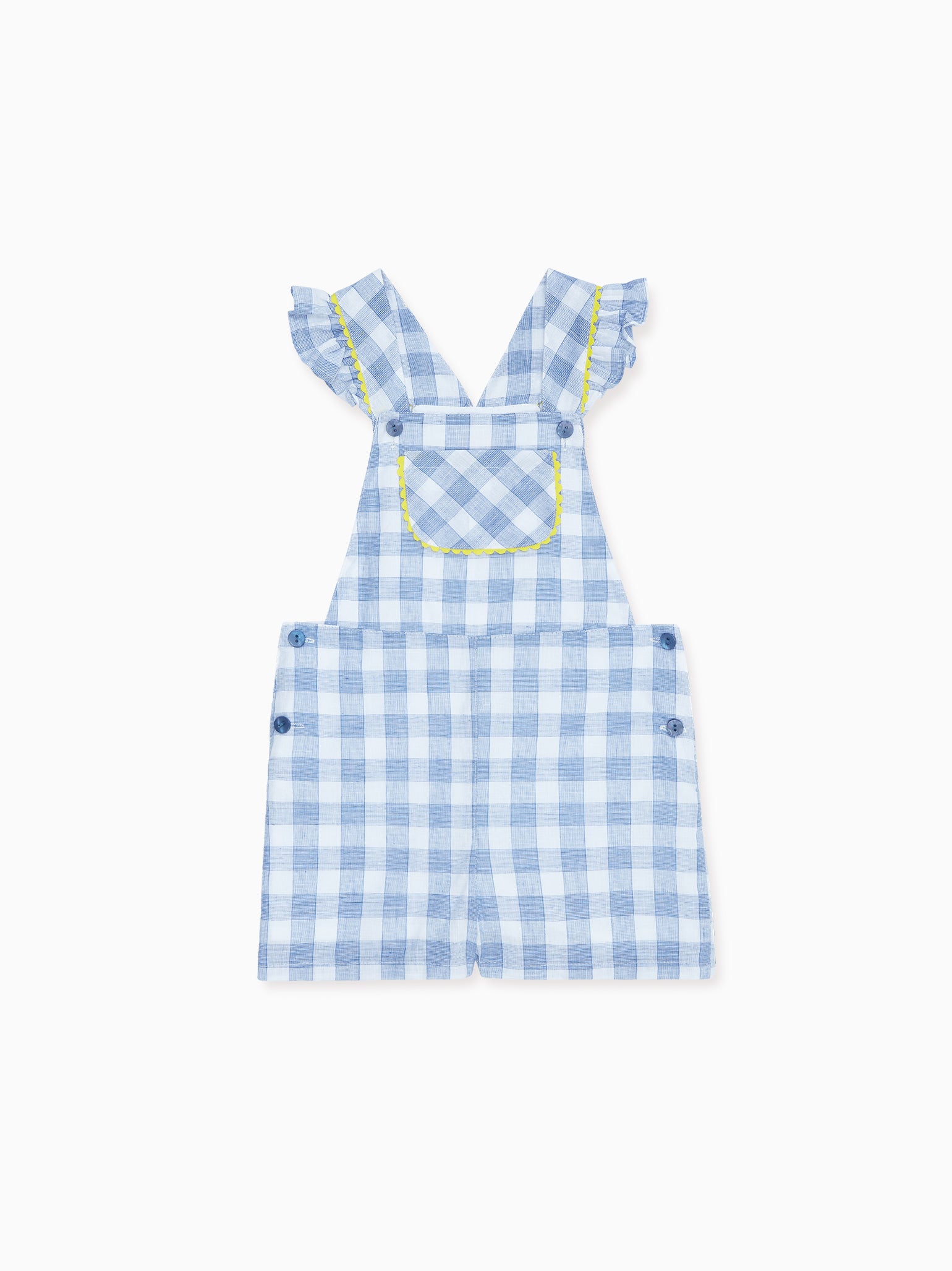 Blue Check Isla Girl Dungarees