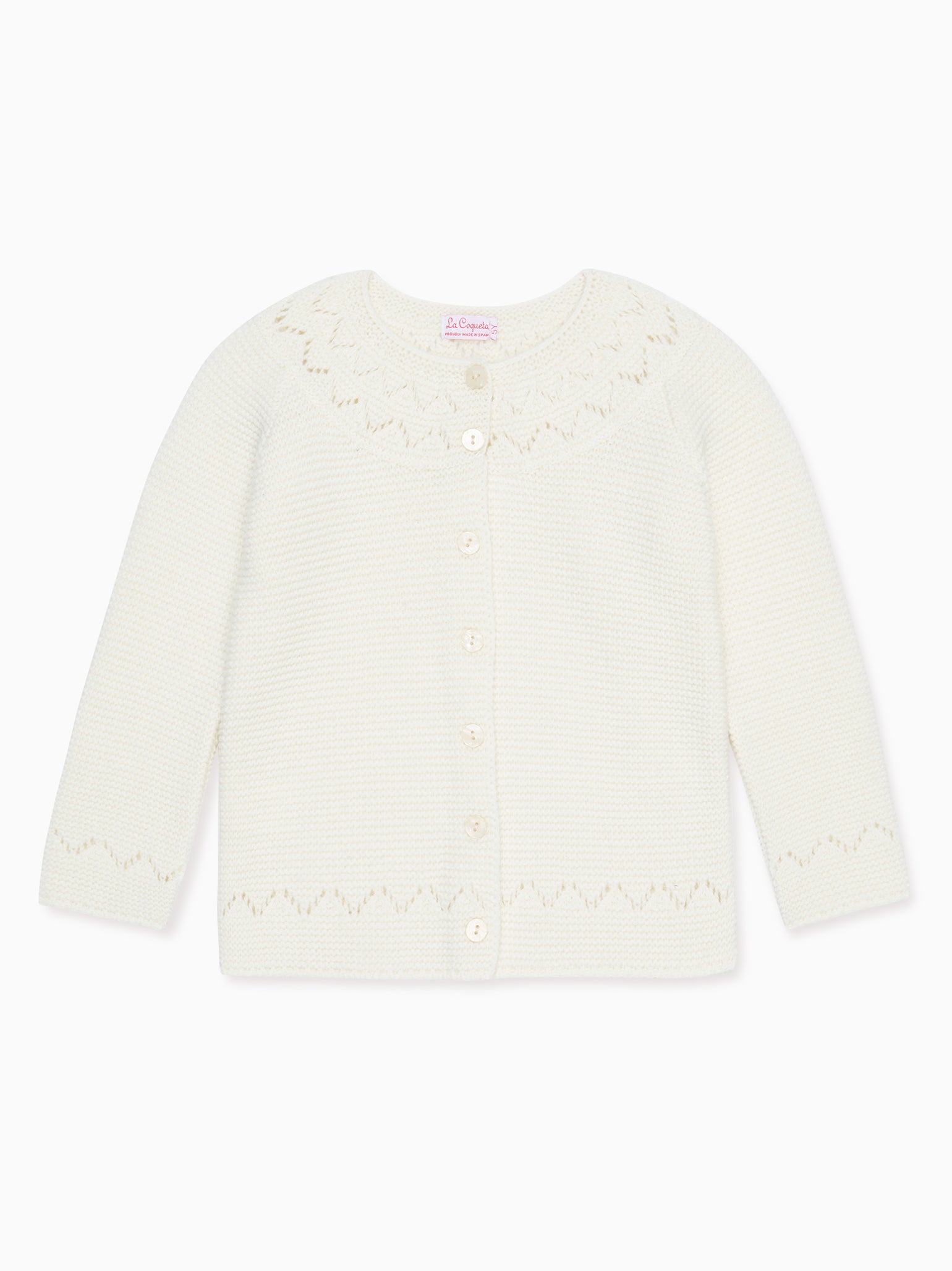Ivory Ivana Merino Girl Cardigan