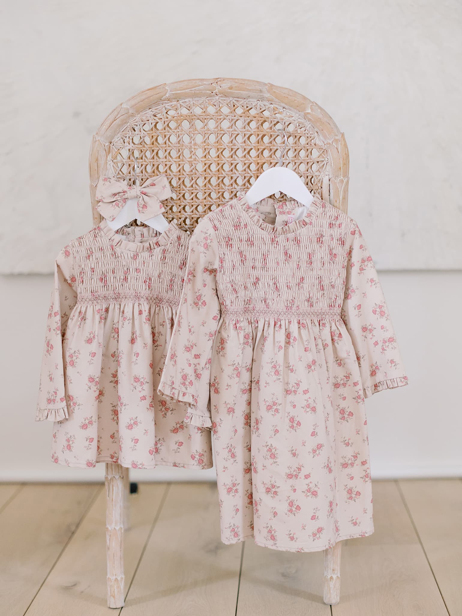 Pink Floral Ivina Baby Girl Smock Set