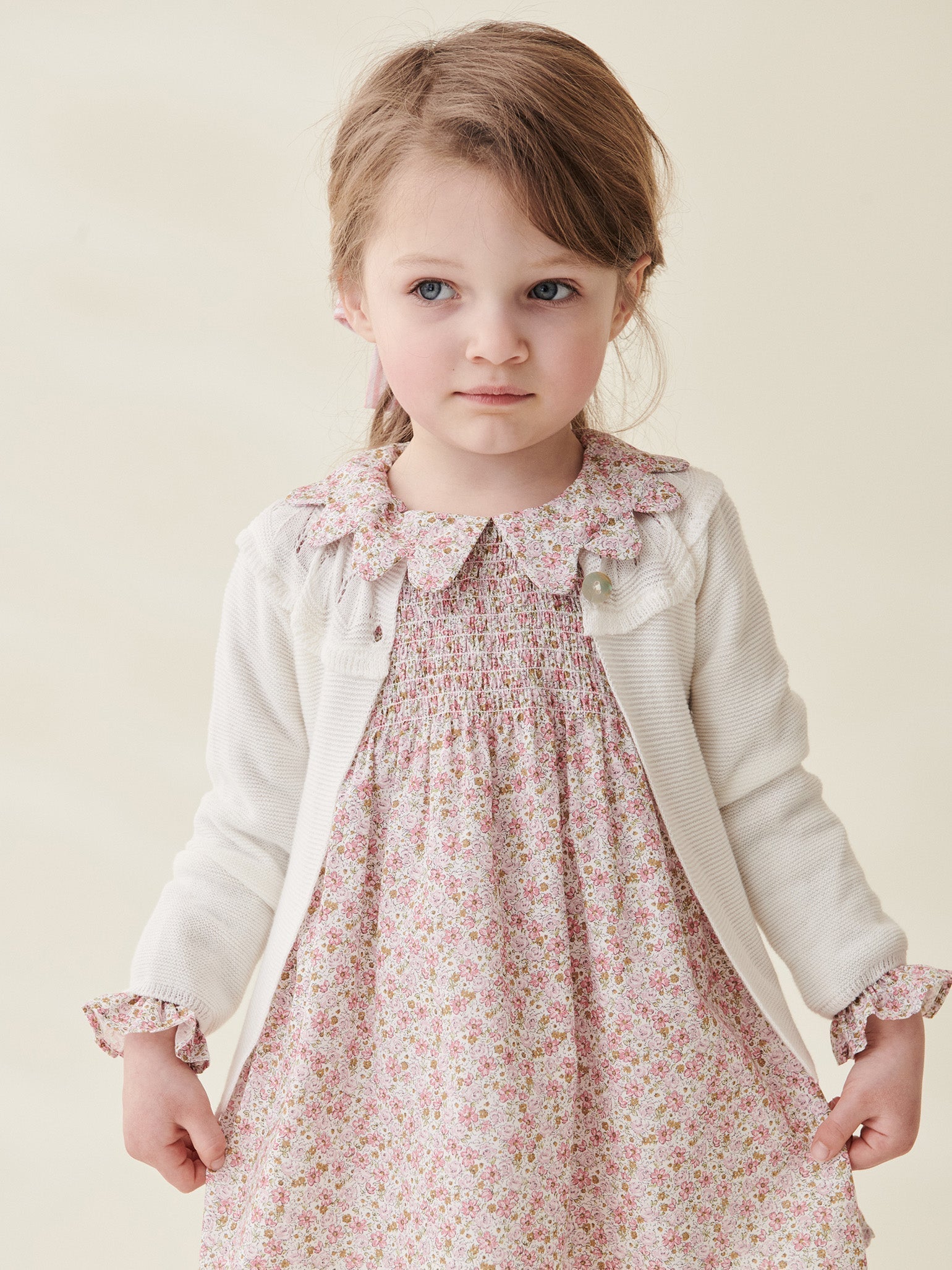 Ivory Baena Baby Girl Cotton Cardigan