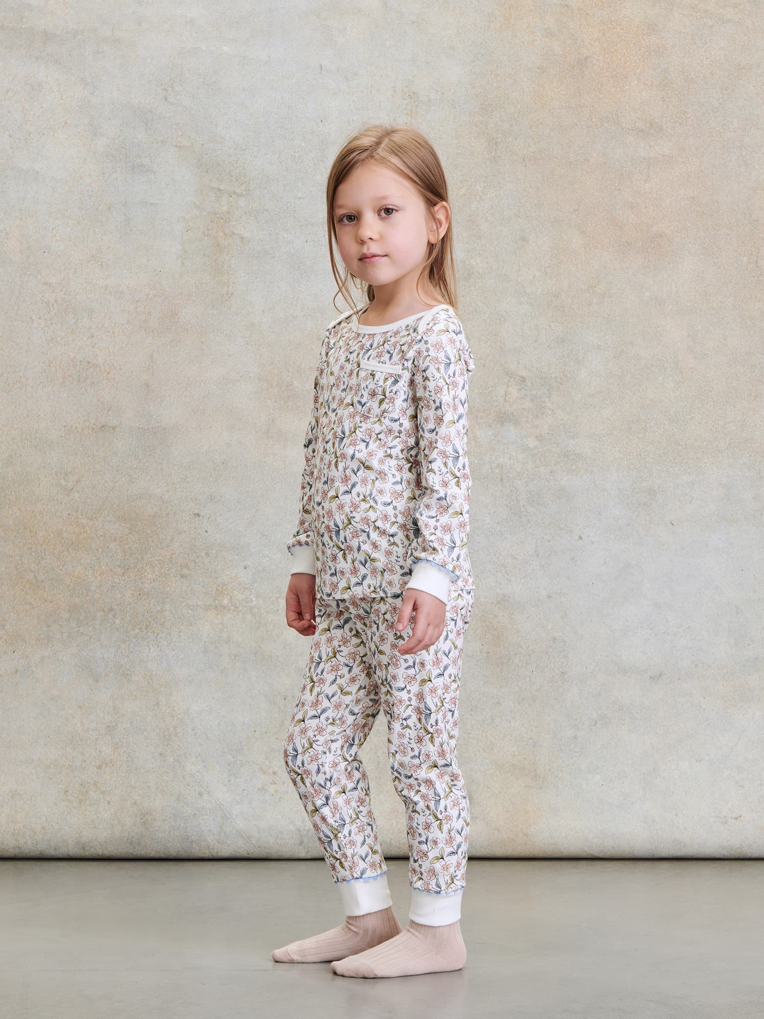 Ivory Floral Amor Girl Pyjamas