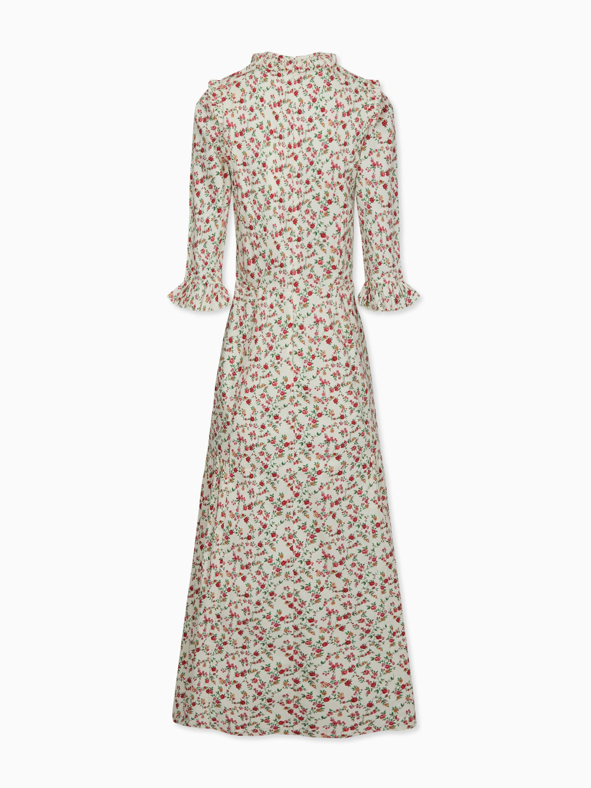 Ivory Floral Violeta Womens Long Dress