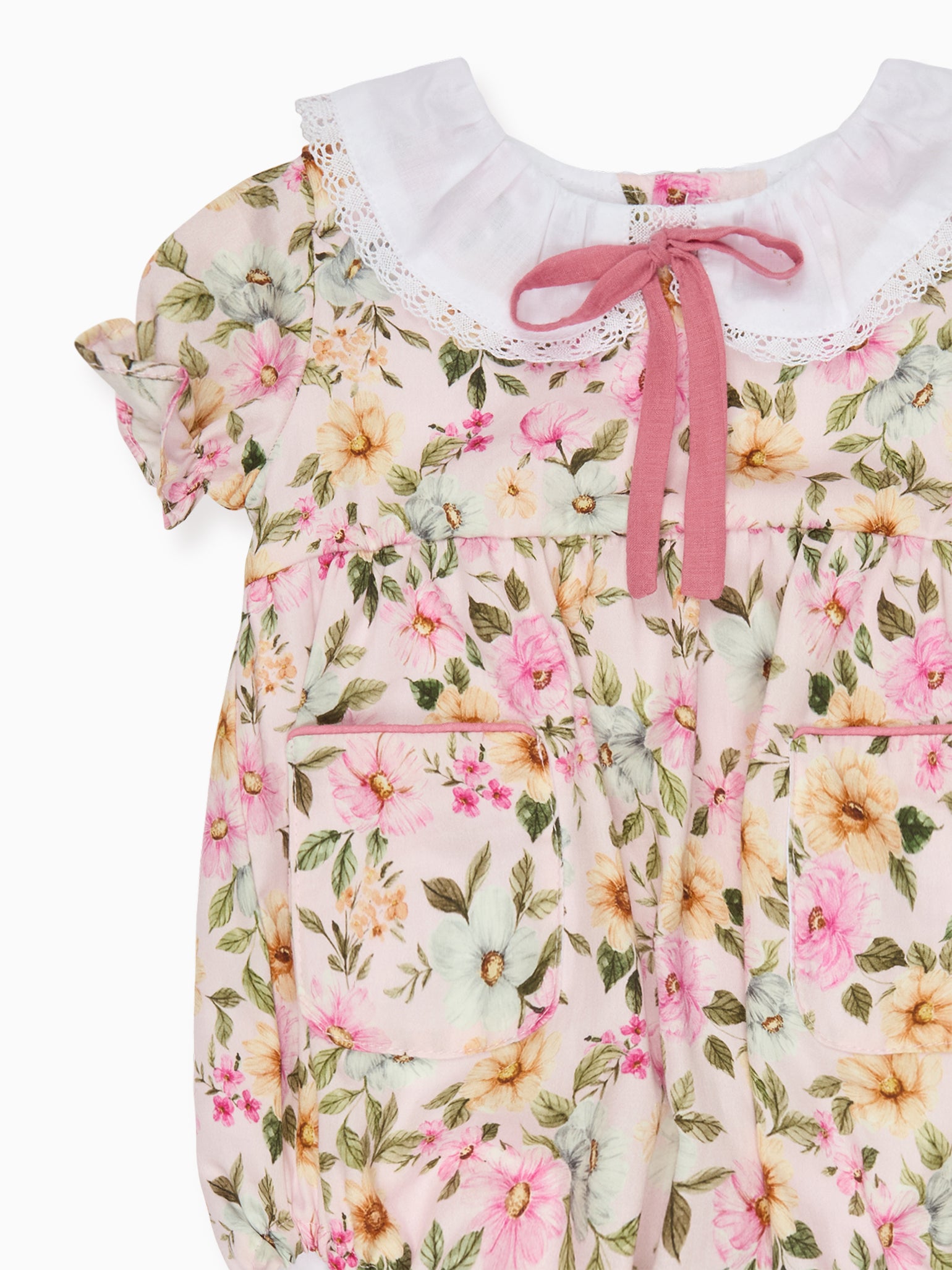 Light Pink Floral Izara Baby Girl Romper