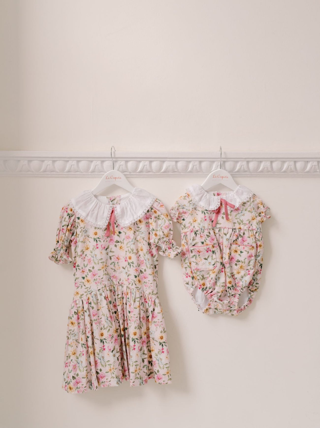 Light Pink Floral Izara Baby Girl Romper