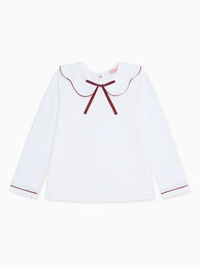 Burgundy Iziar Long Sleeve Girl Top