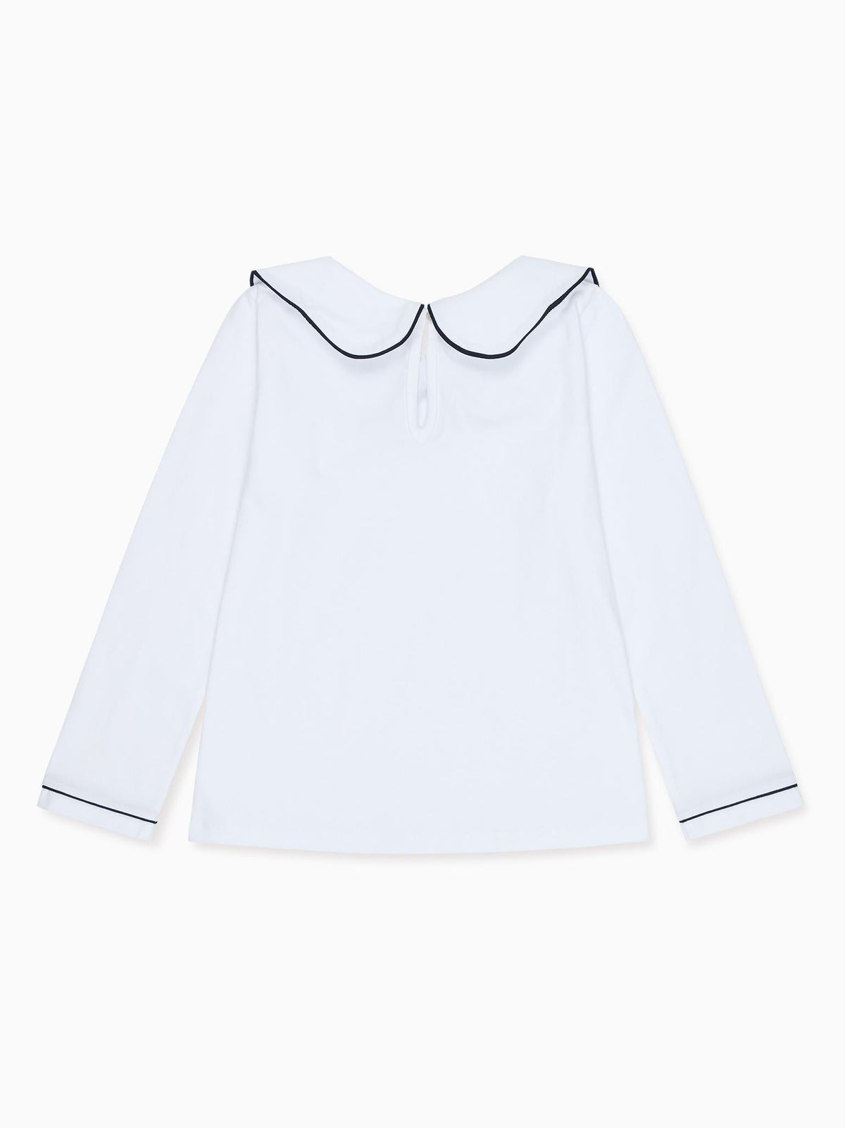 White & Navy Iziar Long Sleeve Girl Top