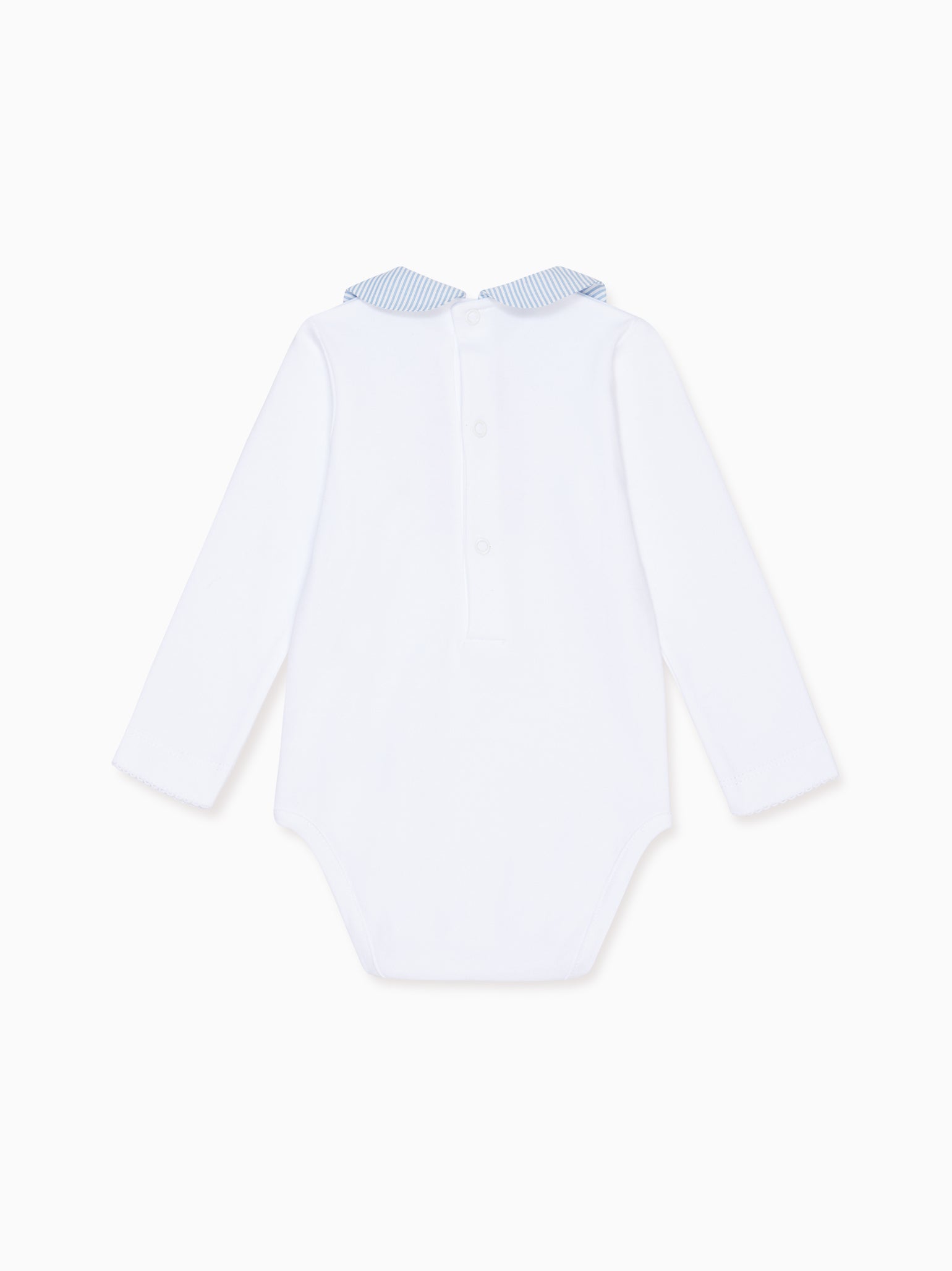 White Jaime Long Sleeve Baby Body Vest