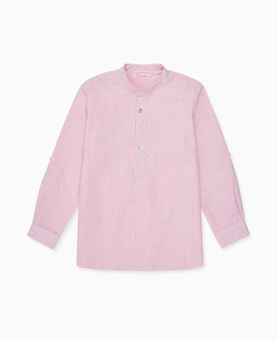Red Check Jazmin Cotton Long Sleeve Boy Shirt