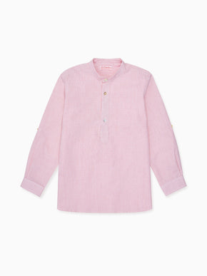 Red Check Jazmin Cotton Long Sleeve Boy Shirt