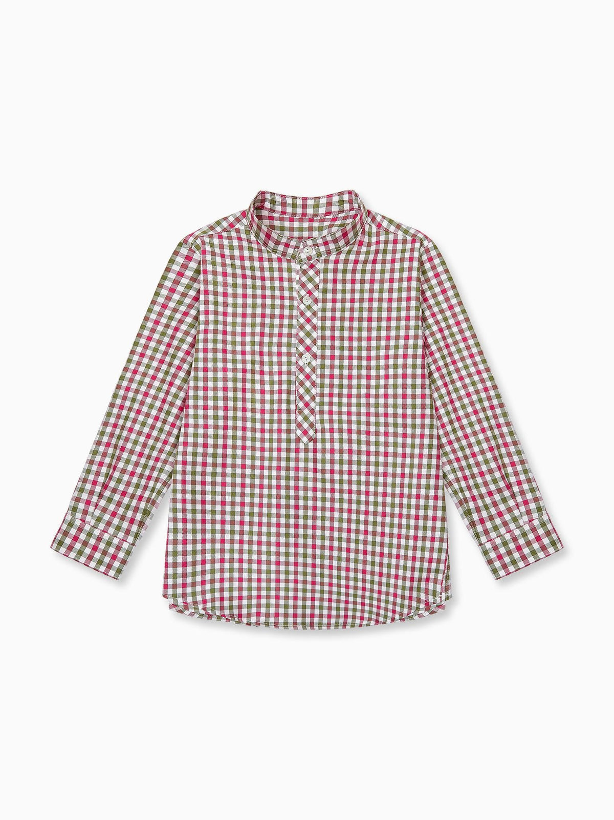 Green Check Jazmin Long Sleeve Boy Shirt