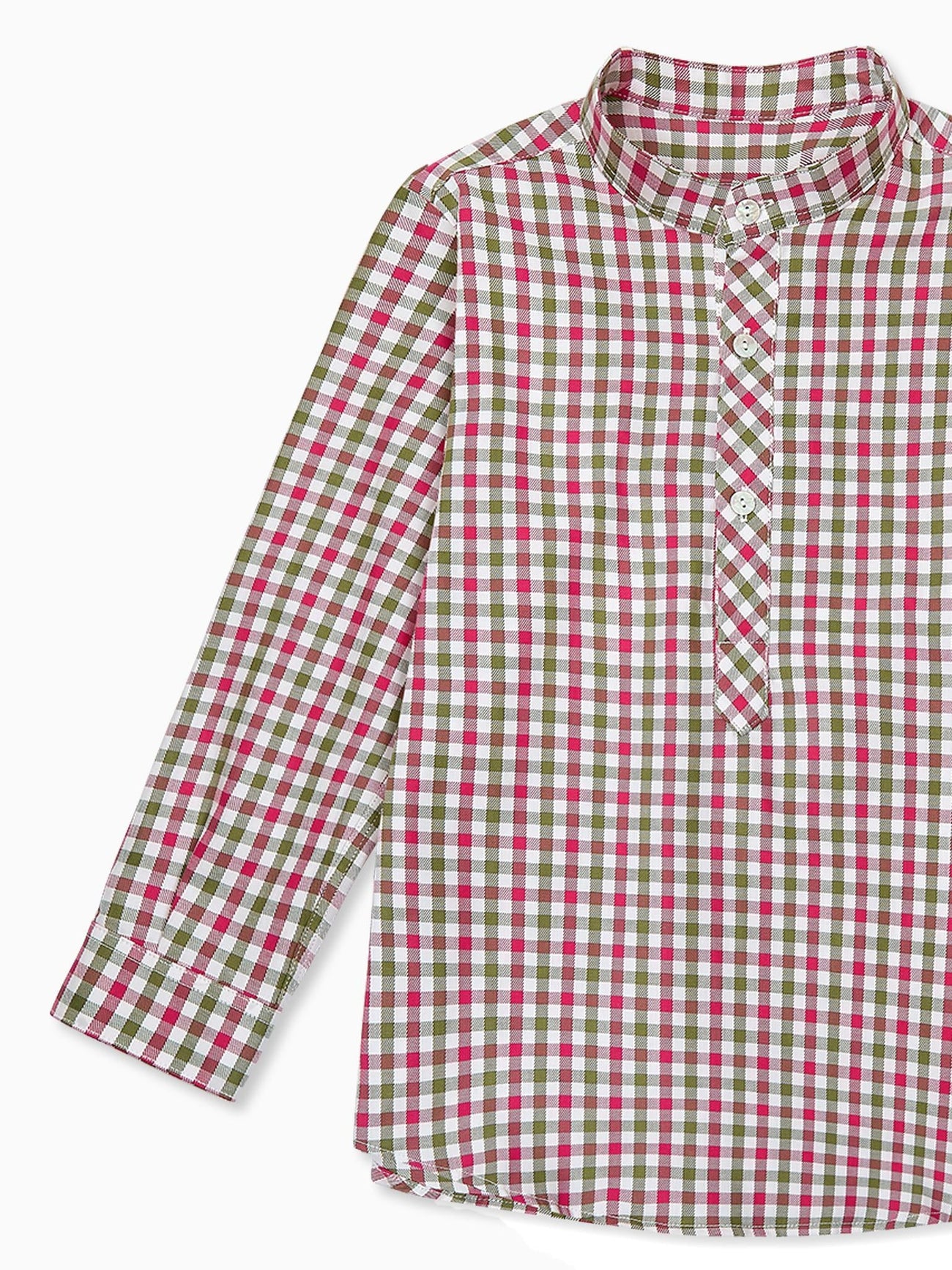 Green Check Jazmin Long Sleeve Boy Shirt