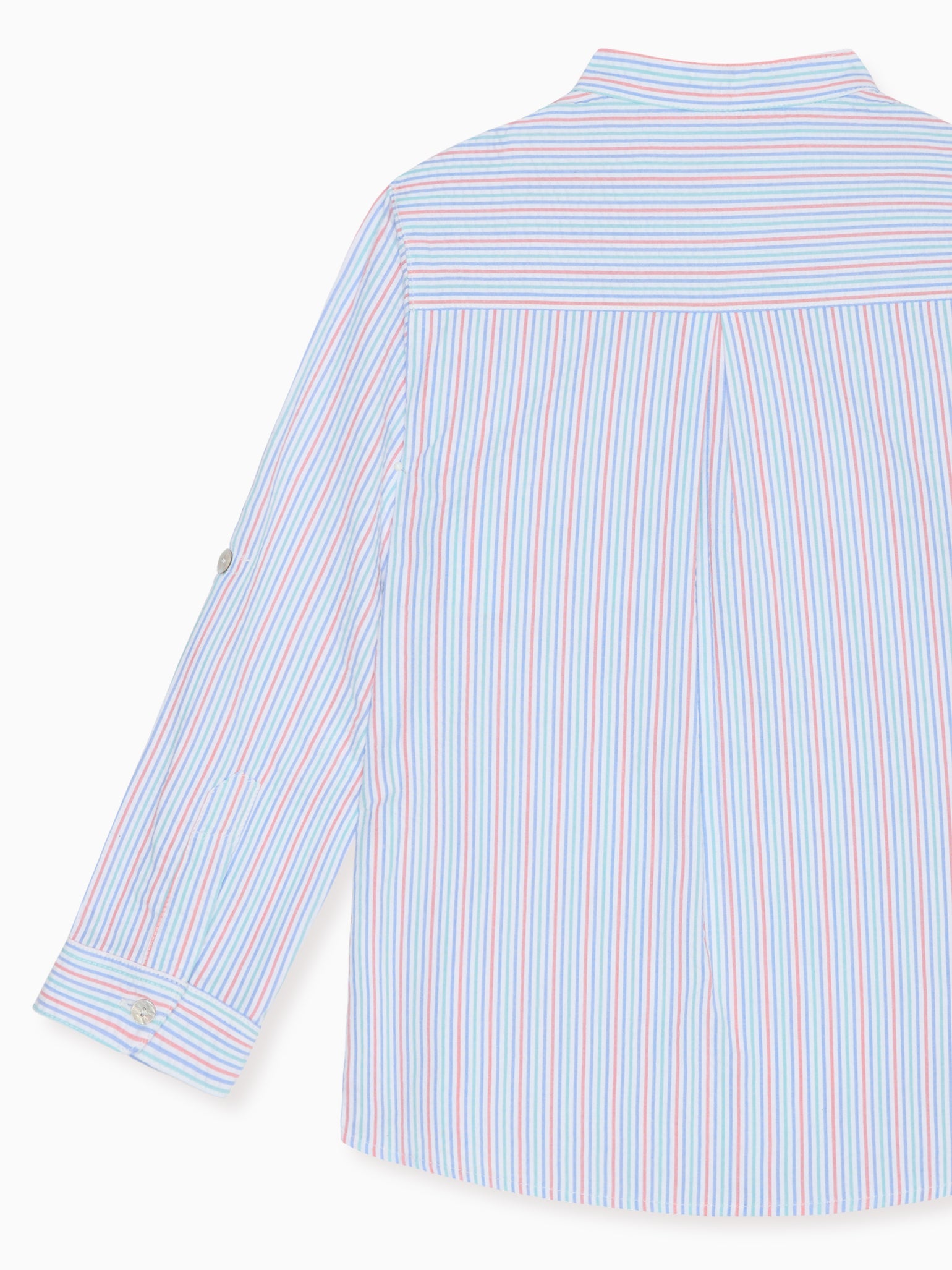 Coral Stripe Mateo Long Sleeve Boy Shirt