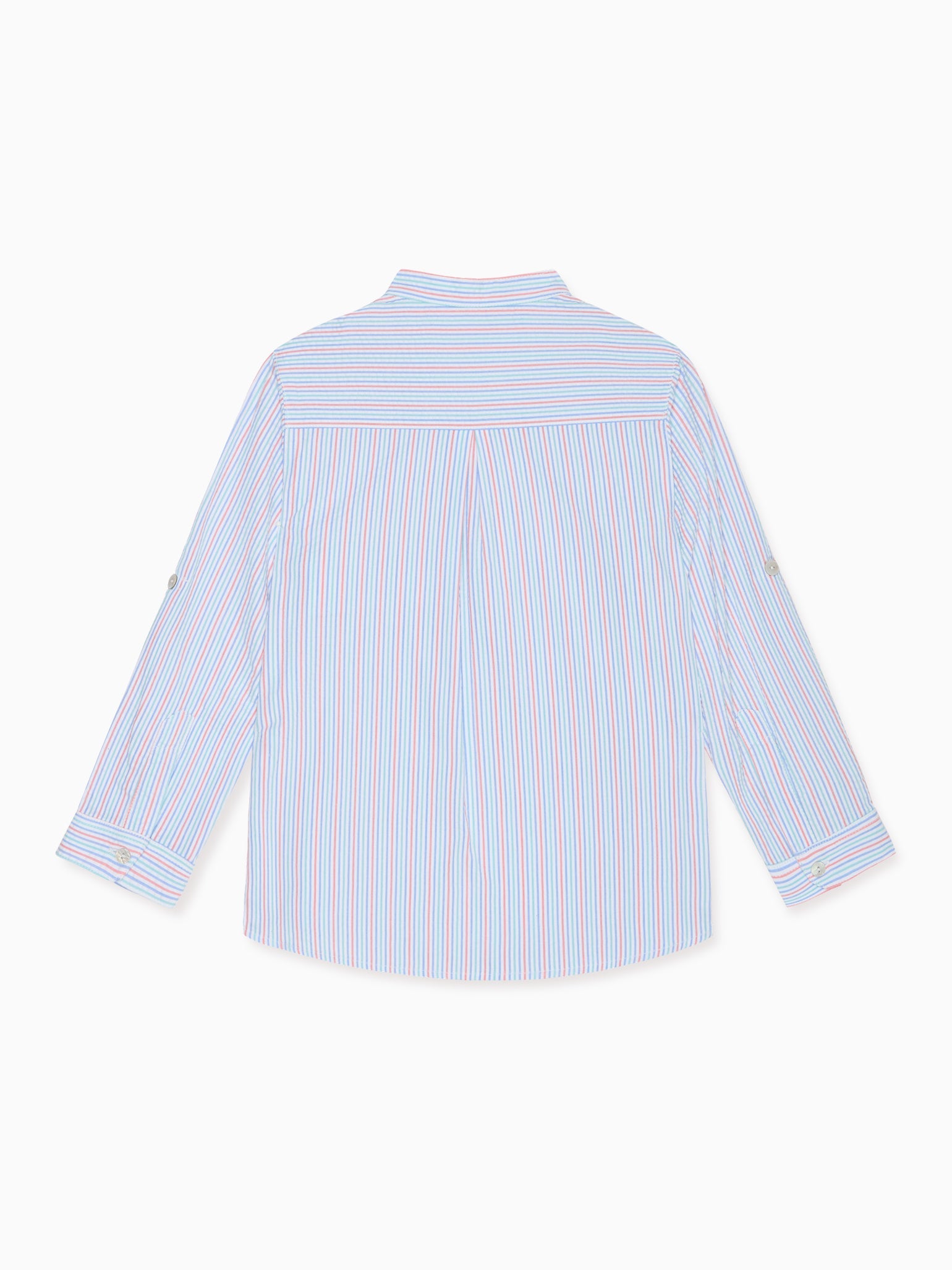 Coral Stripe Mateo Long Sleeve Boy Shirt