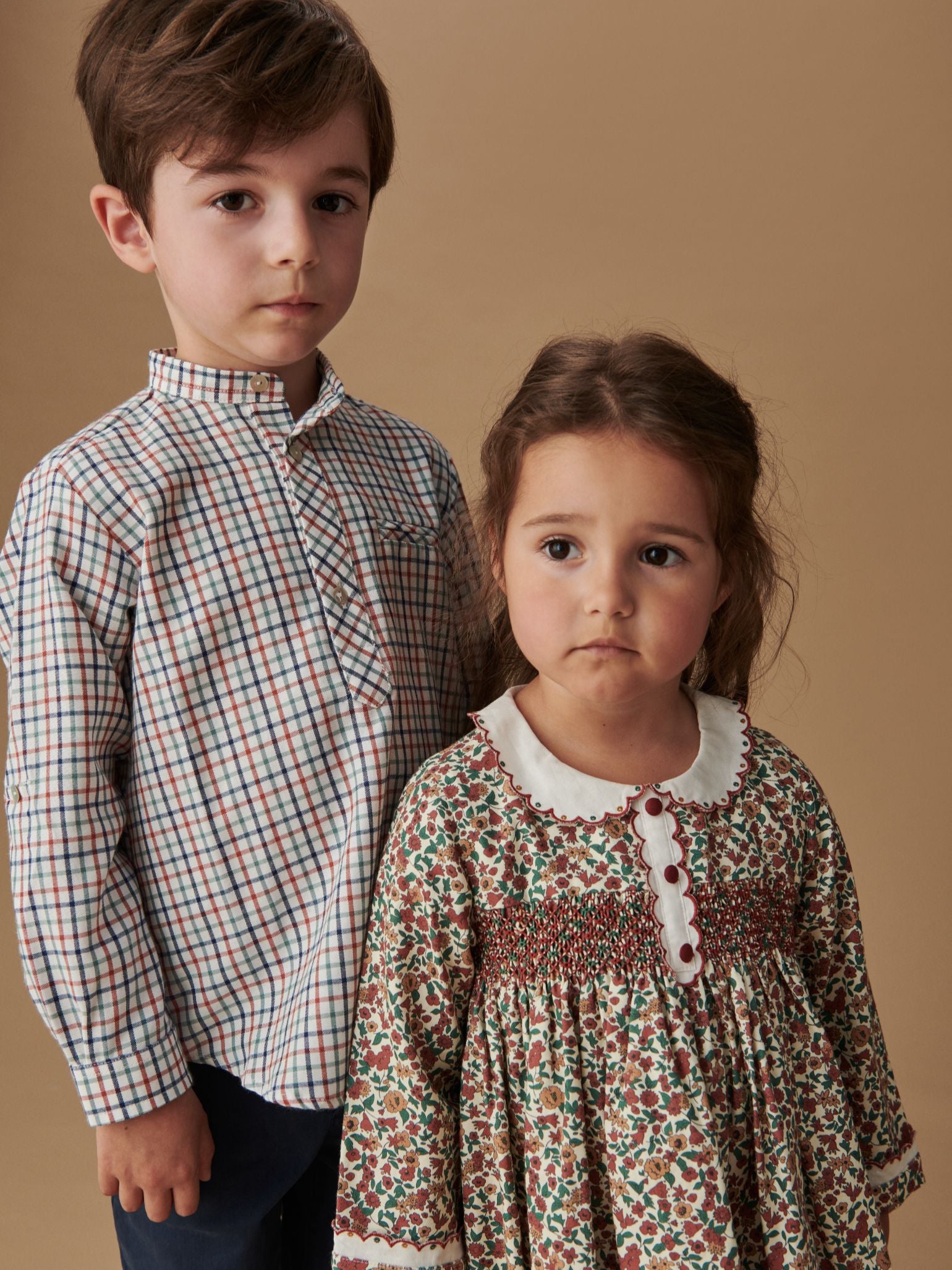Ivory Check Mateo Long Sleeve Boy Shirt