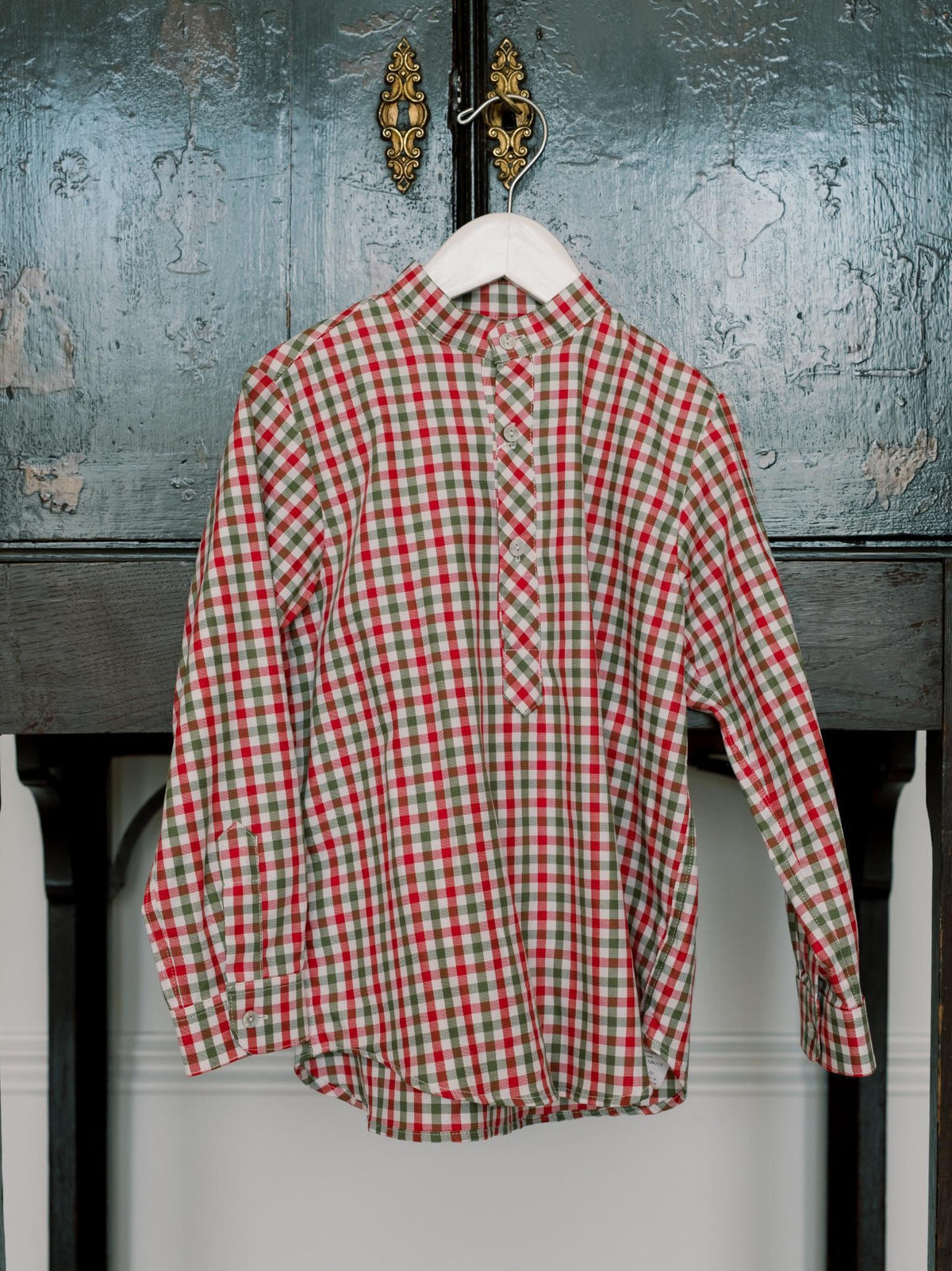 Green Check Jazmin Long Sleeve Boy Shirt