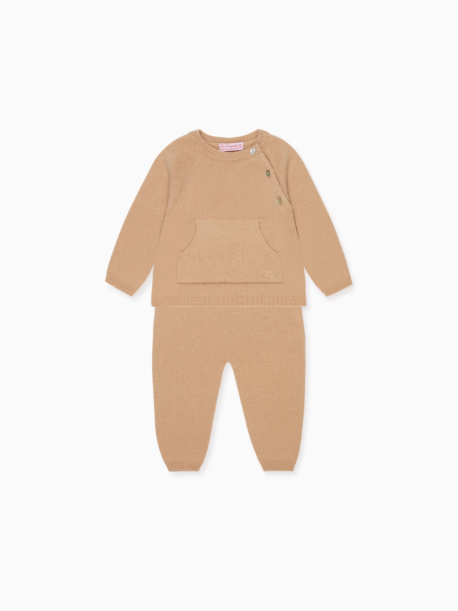 Camel Melange Juan Cashmere Baby Set