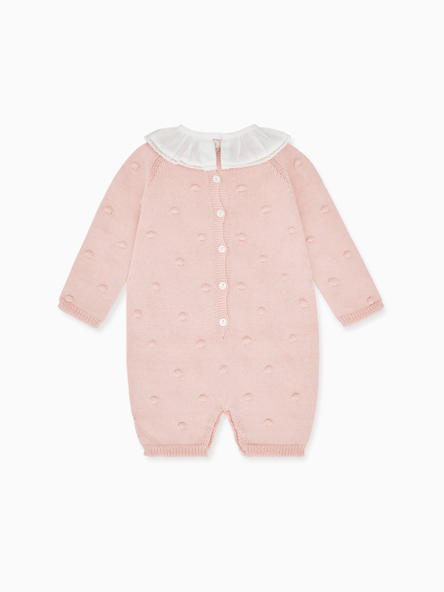Dusty Pink Julietta Cotton Baby Girl Knitted Romper