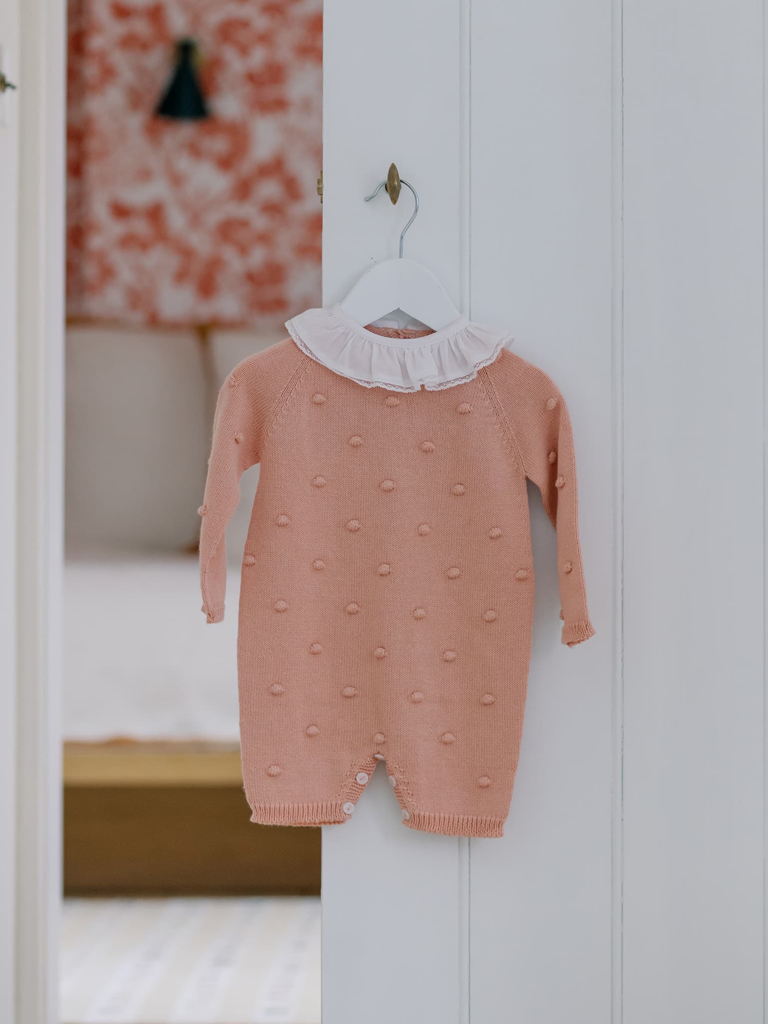 Dusty Pink Julietta Cotton Baby Girl Knitted Romper