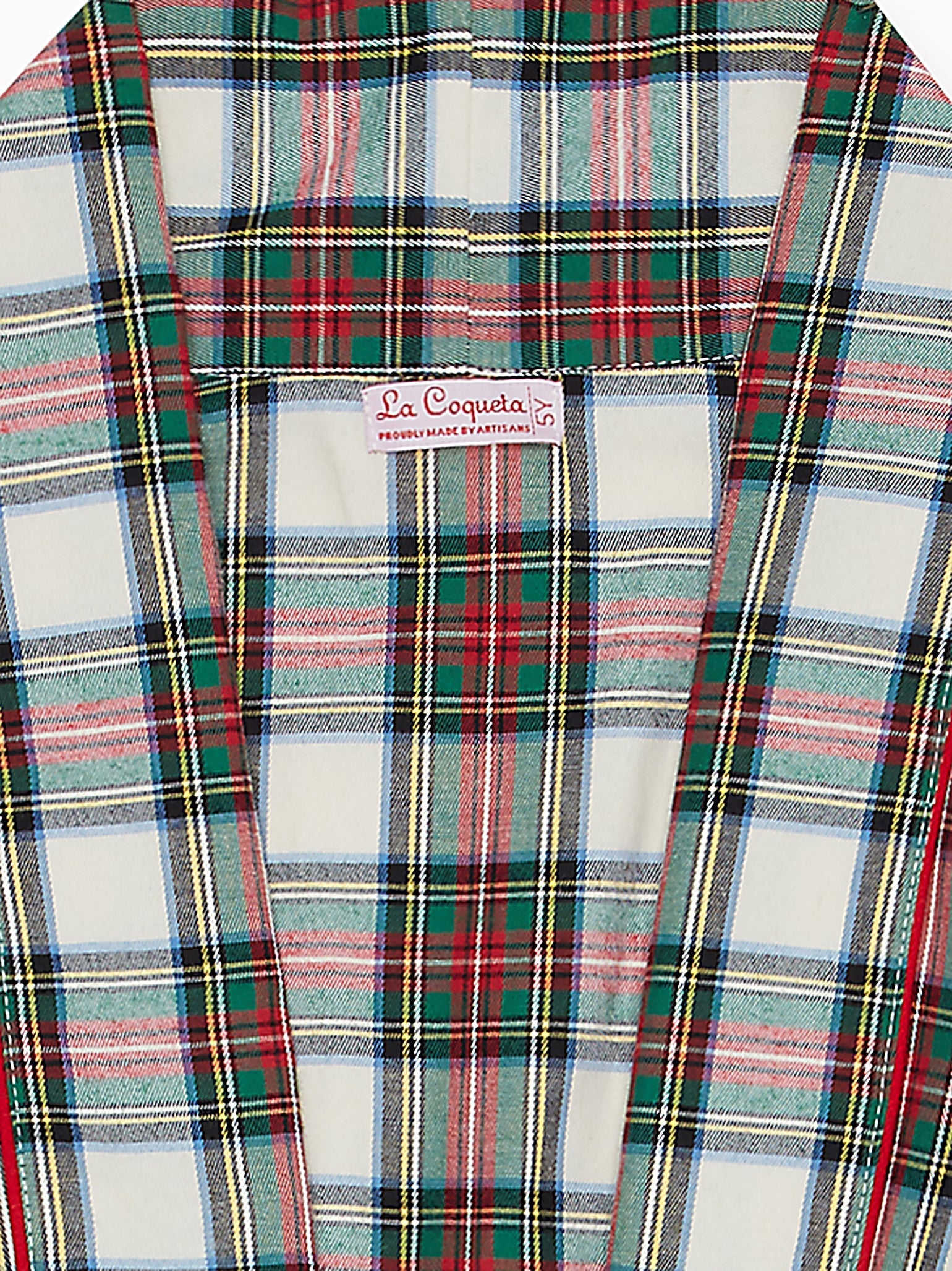 Ivory Tartan Justino Kids Robe