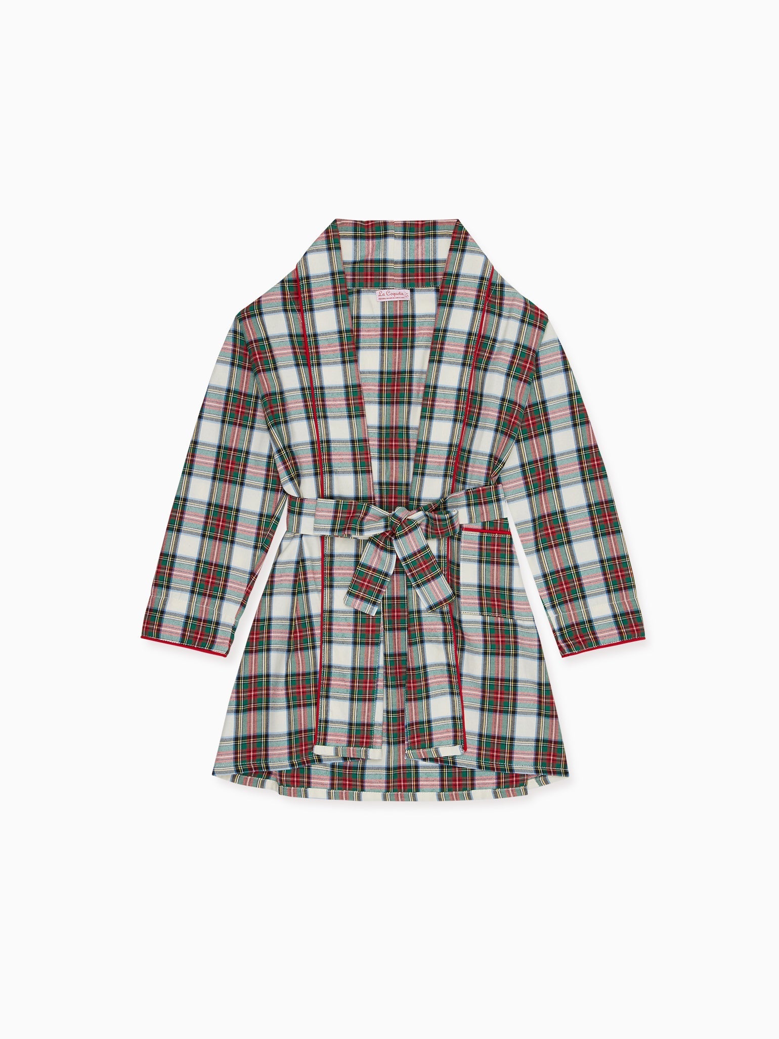 Ivory Tartan Justino Kids Robe