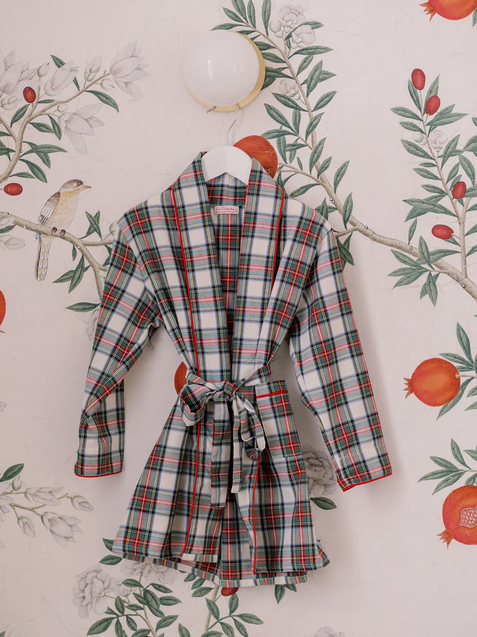 Ivory Tartan Justino Kids Robe