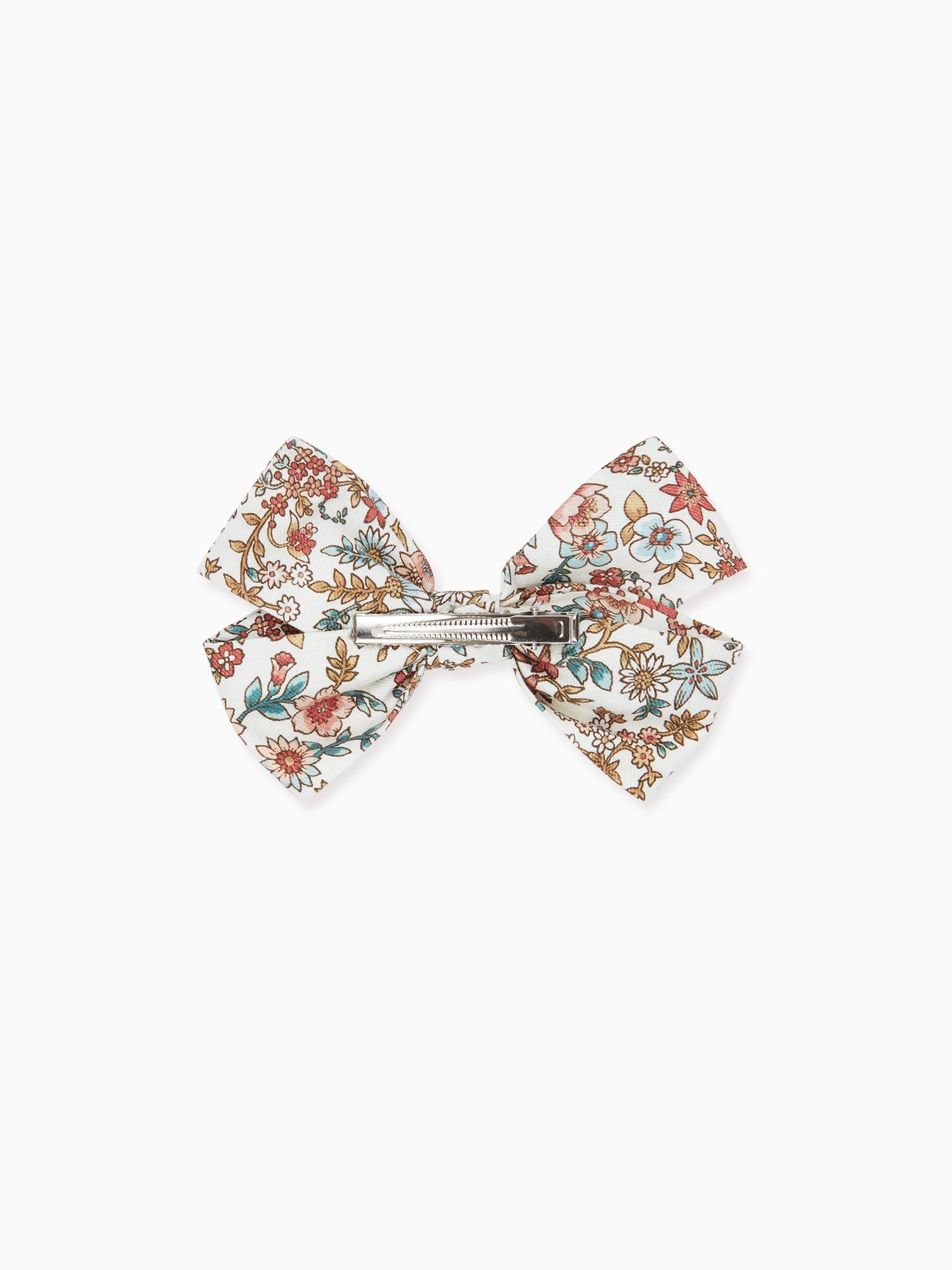 Terracotta Floral Large Bow Girl Clip