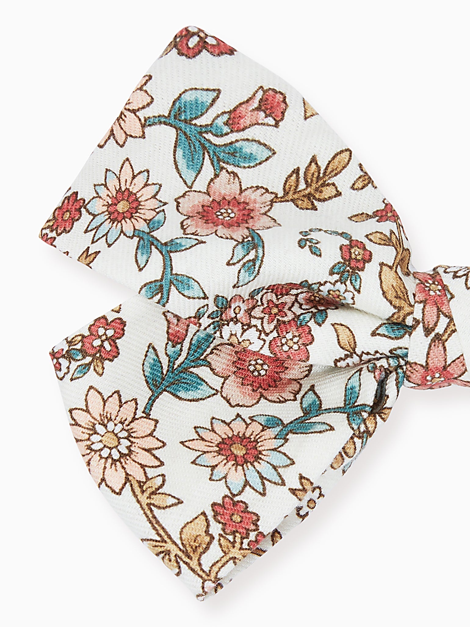 Terracotta Floral Large Bow Girl Clip