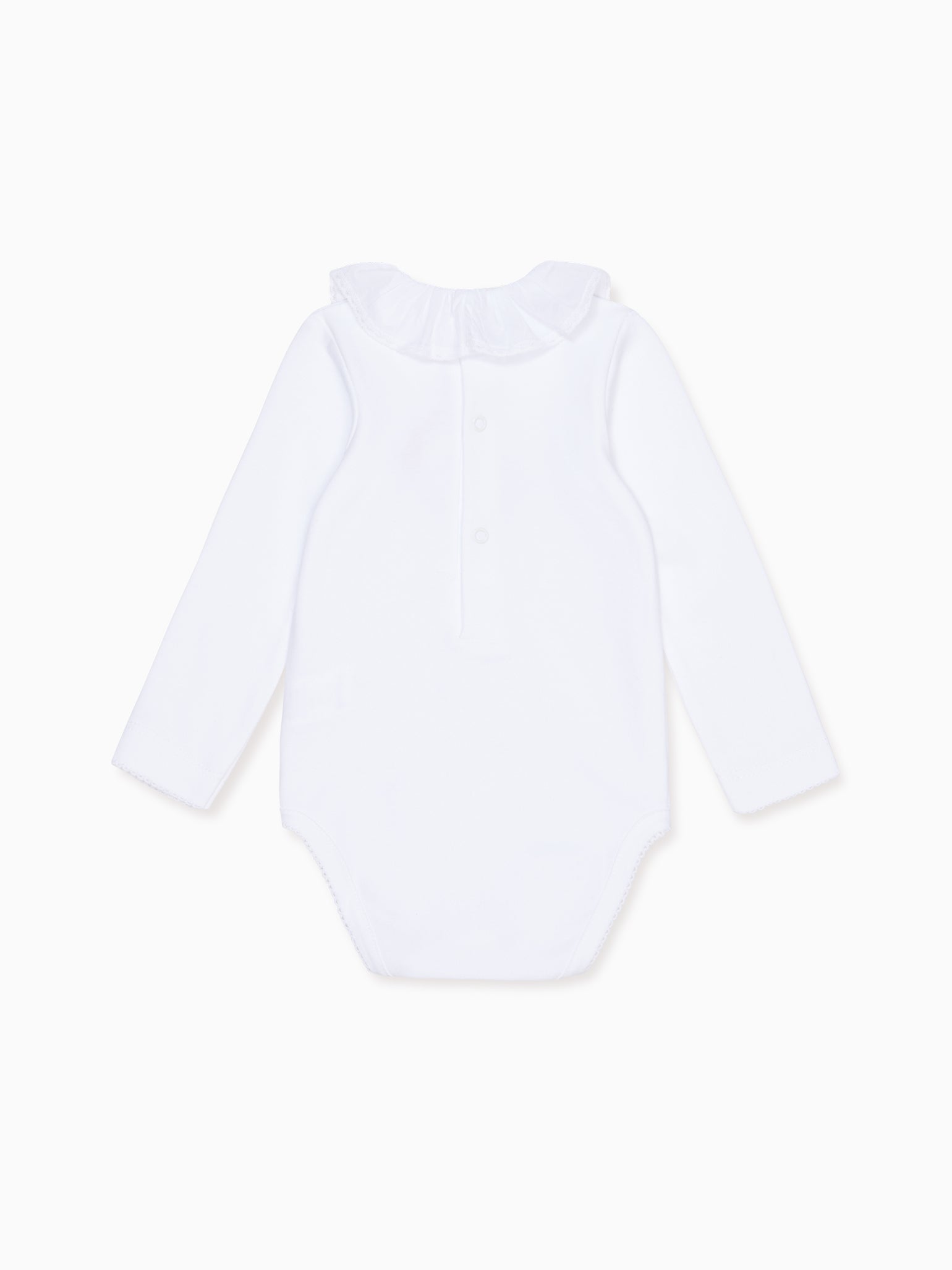 White Laya Long Sleeve Baby Body Vest