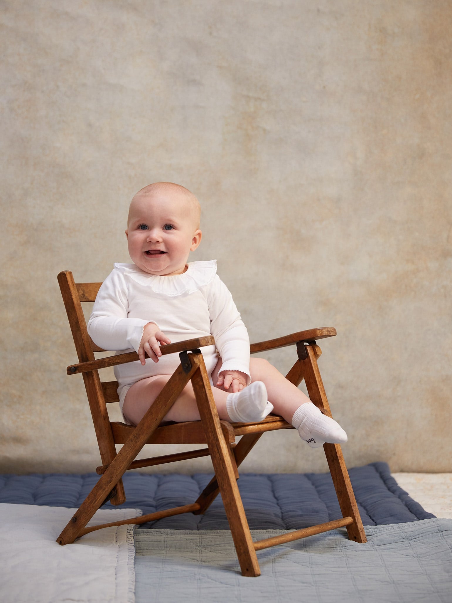White Laya Long Sleeve Baby Body Vest