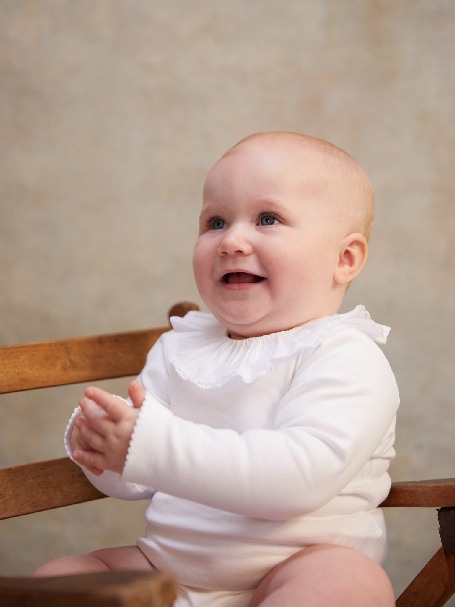 White Laya Long Sleeve Baby Body Vest