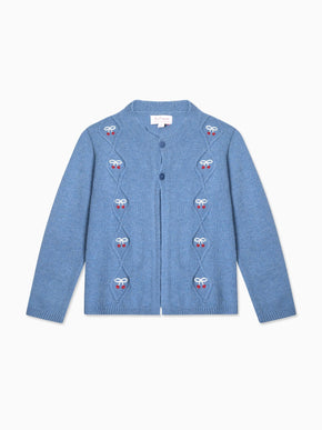Blue Leanor Merino Girl Cardigan