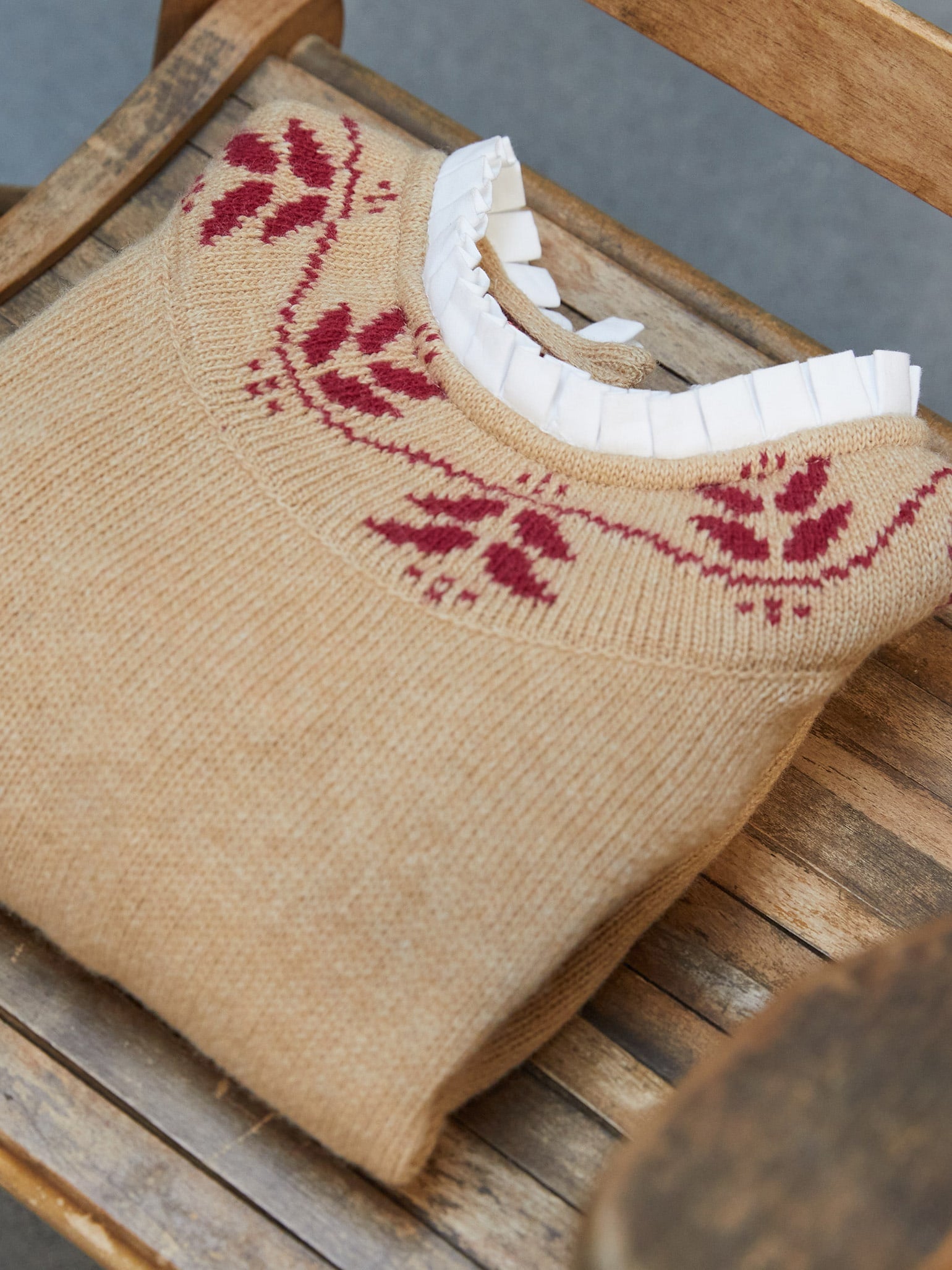 Camel Lidia Fair Isle Merino Girl Jumper
