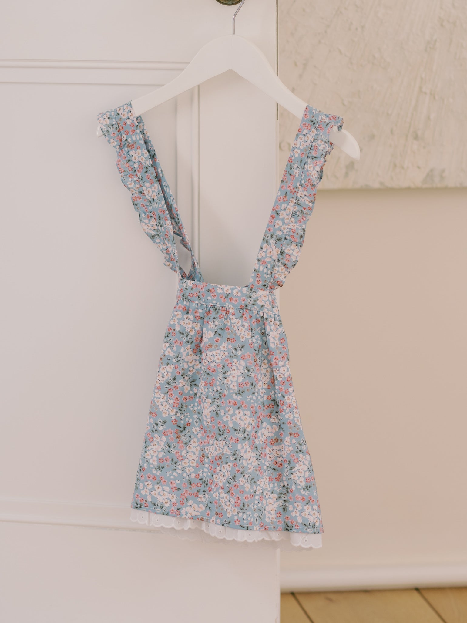 Light Blue Floral Agata Girl Cotton Skirt