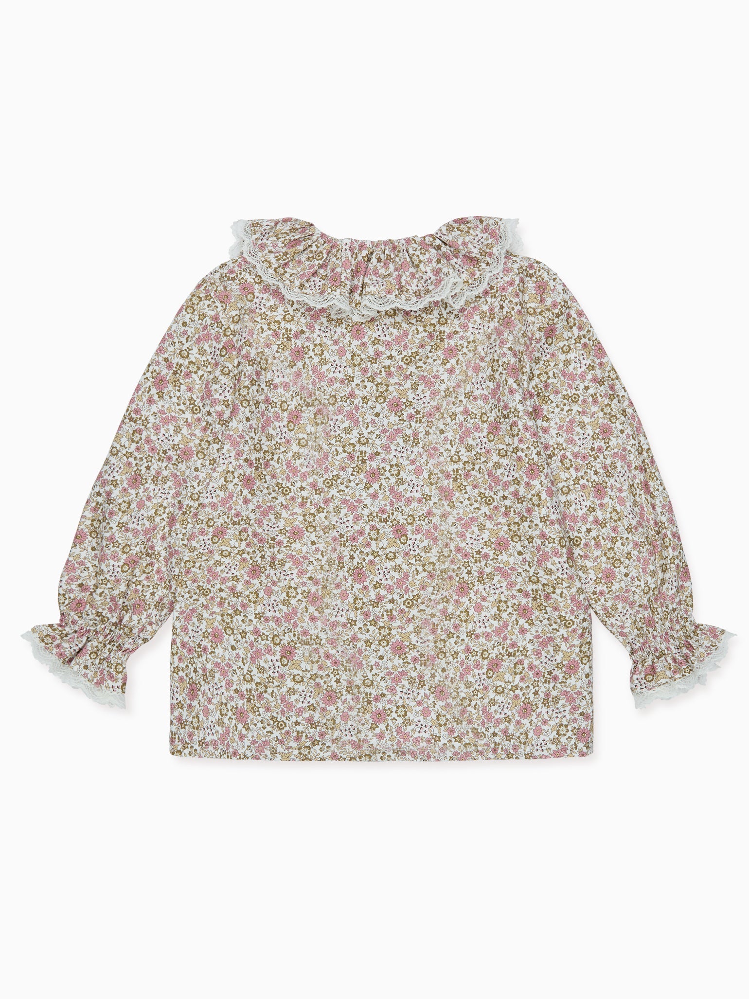 Pink Floral Lila Long Sleeve Baby Girl Shirt