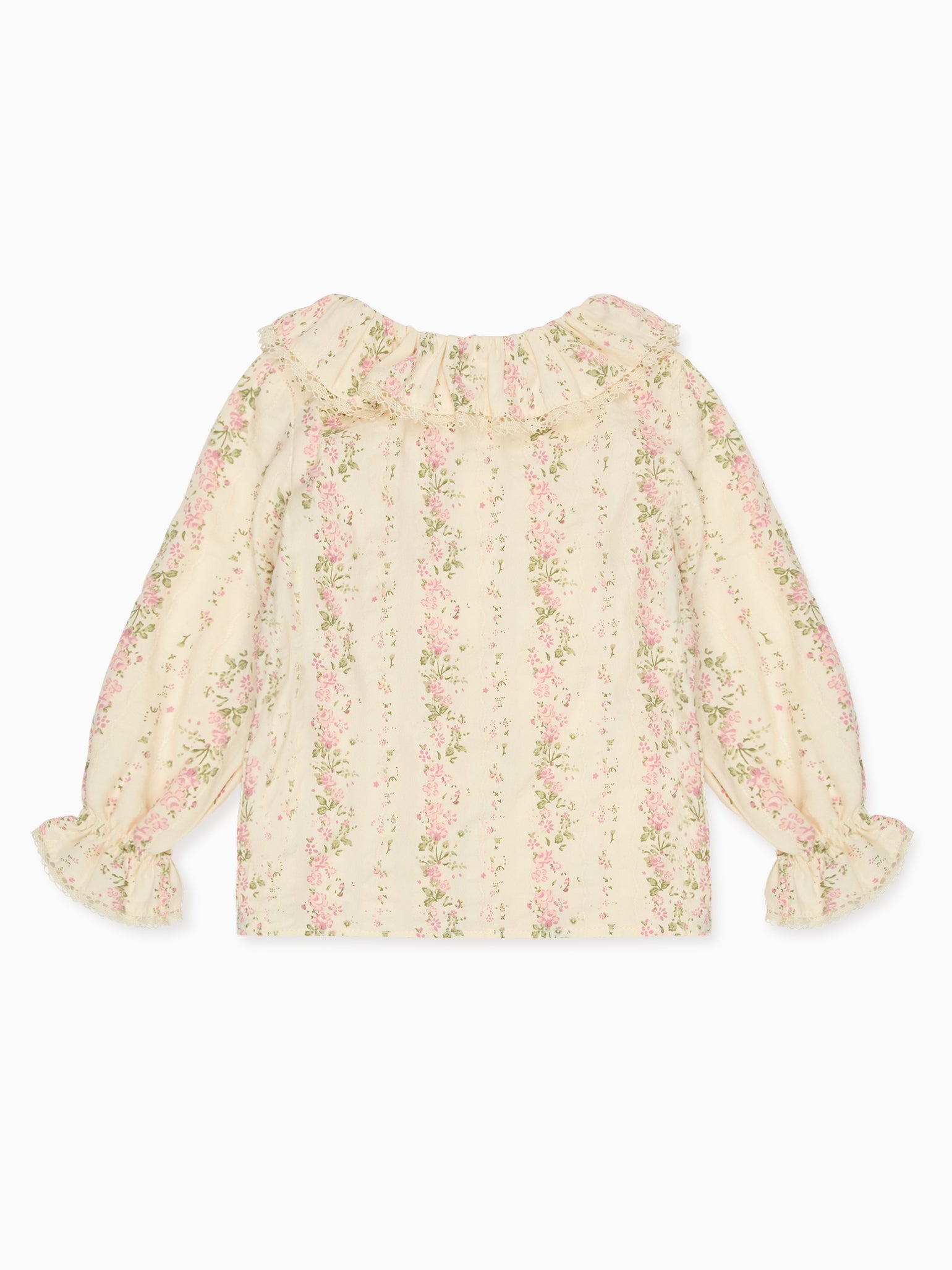 Pink Floral Lila Long Sleeve Baby Girl Shirt