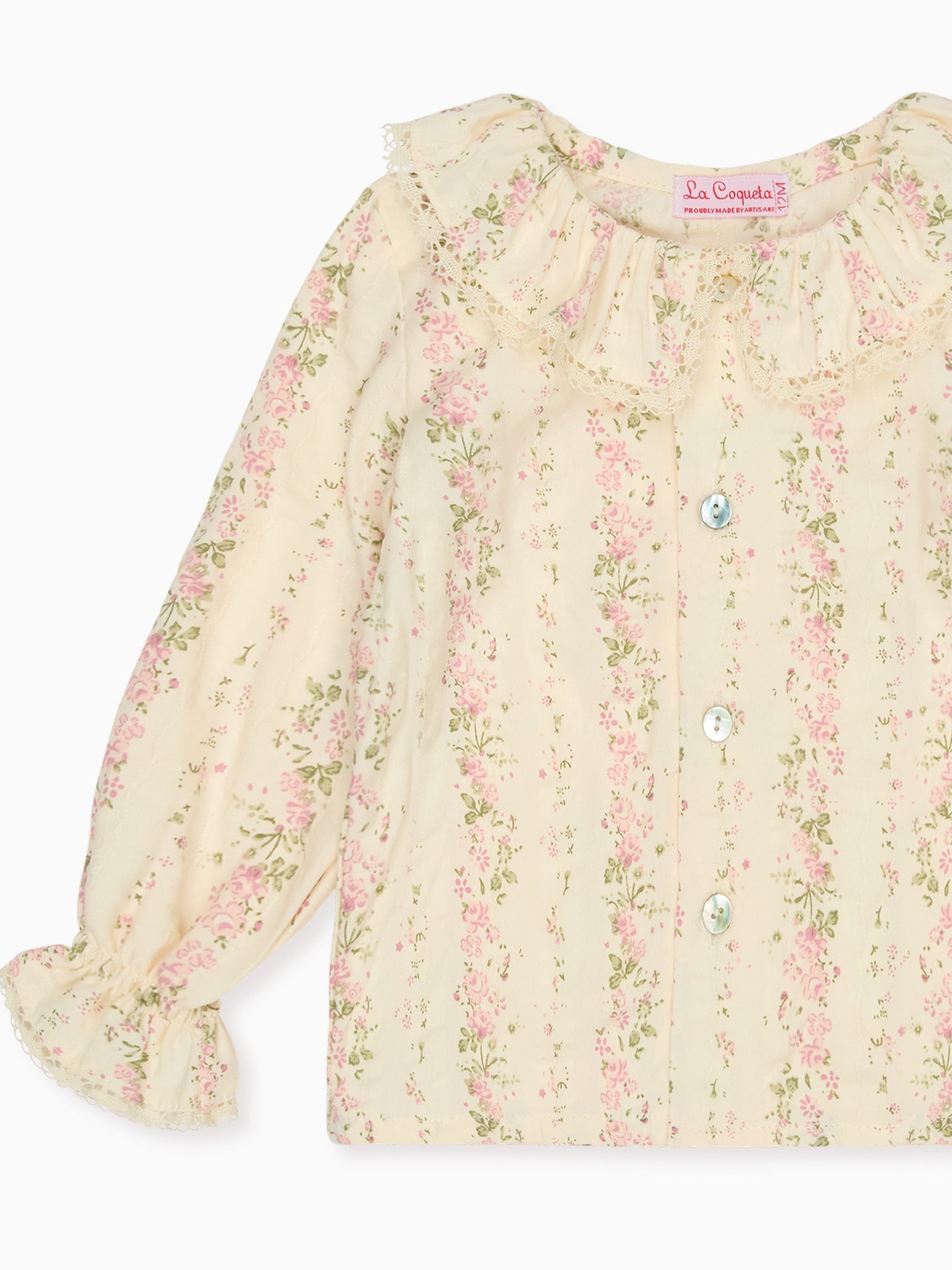 Pink Floral Lila Long Sleeve Baby Girl Shirt
