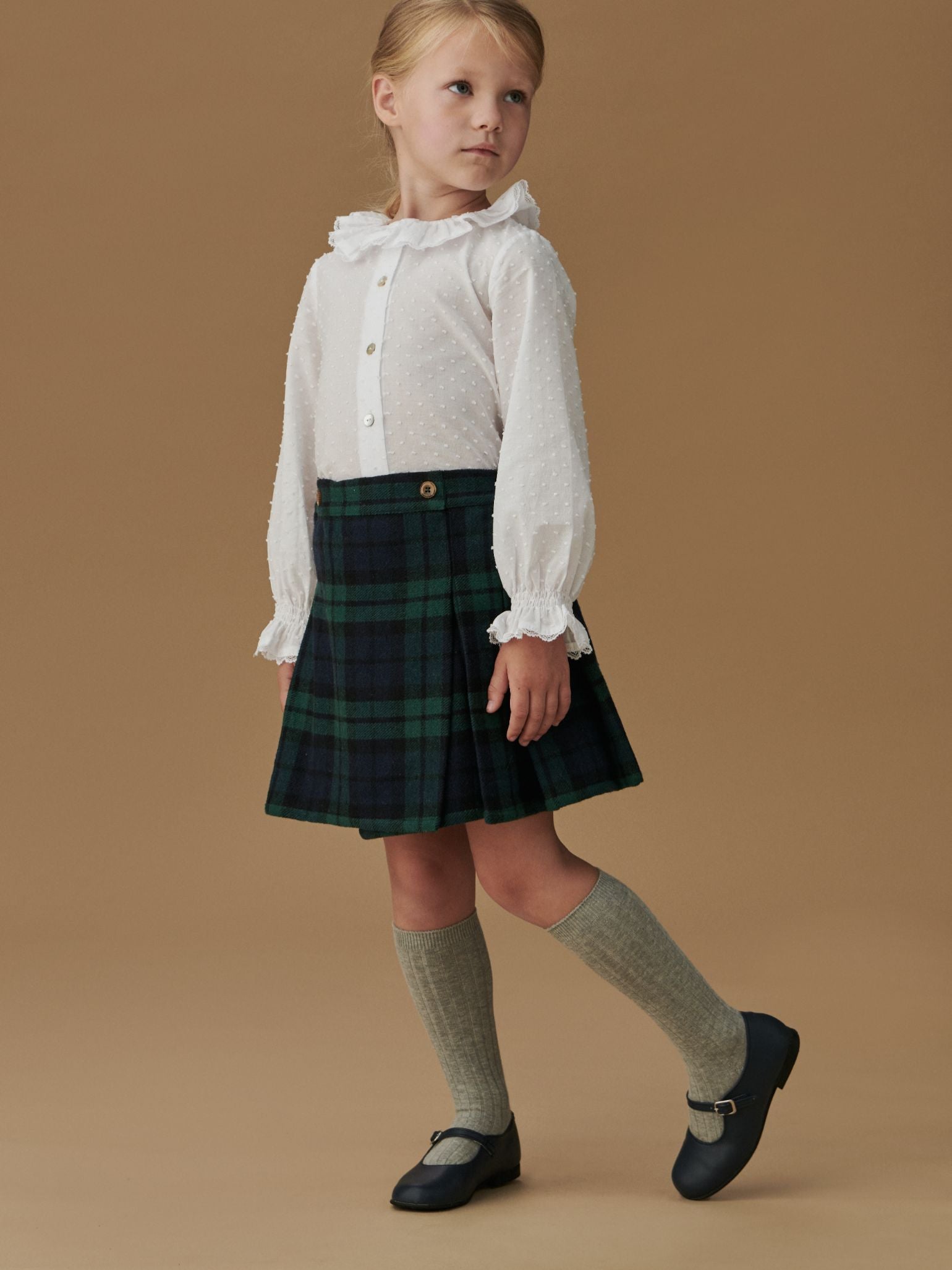 White Lila Long Sleeve Girl Shirt