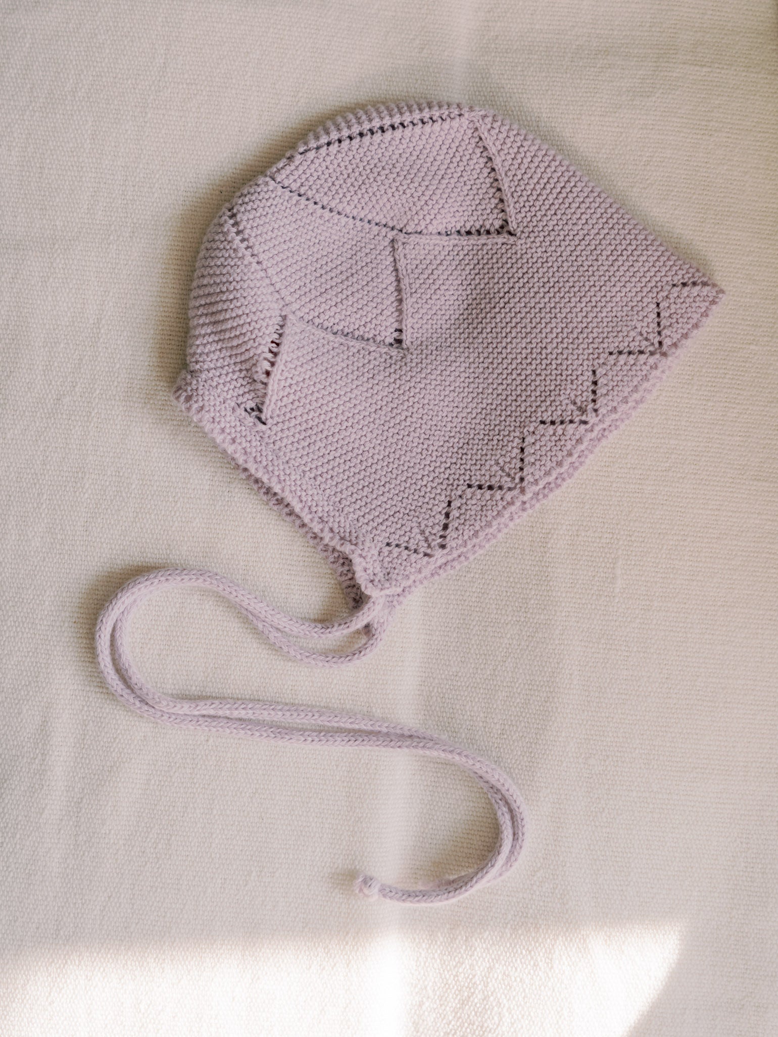 Lilac Rixo Cotton Knitted Baby Girl Bonnet