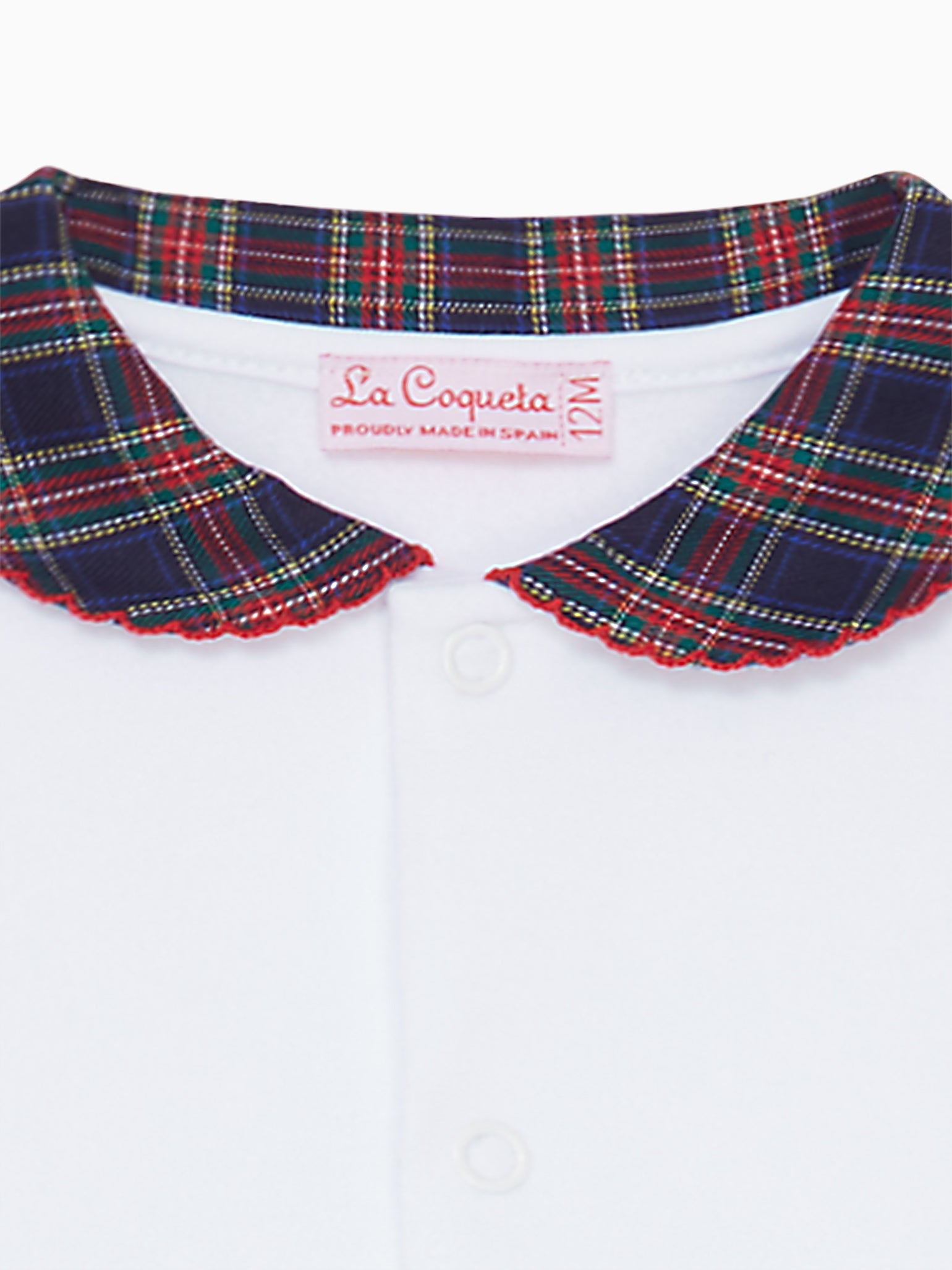 Navy Tartan Lindo Baby Sleepsuit