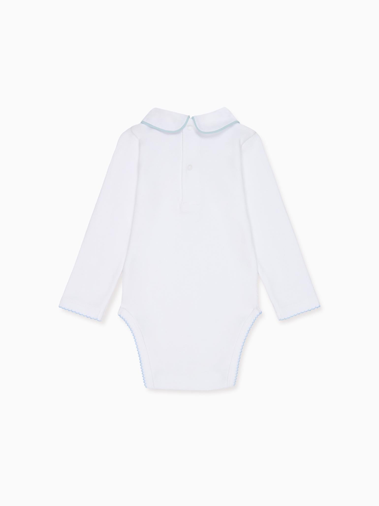White & Blue Lirio Baby Body Vest