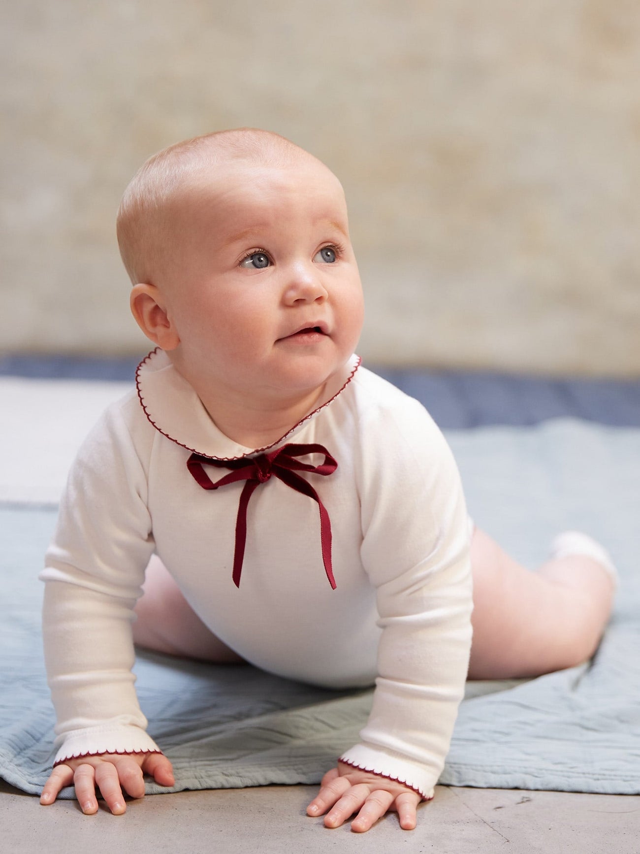 Burgundy Lirio Long Sleeve Baby Body Vest